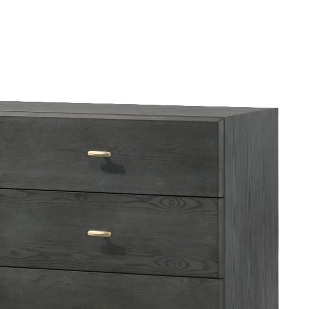 Wooden Dresser with 6 Drawers and Metal Hairpin Legs, Gray and Gold- Saltoro Sherpi
