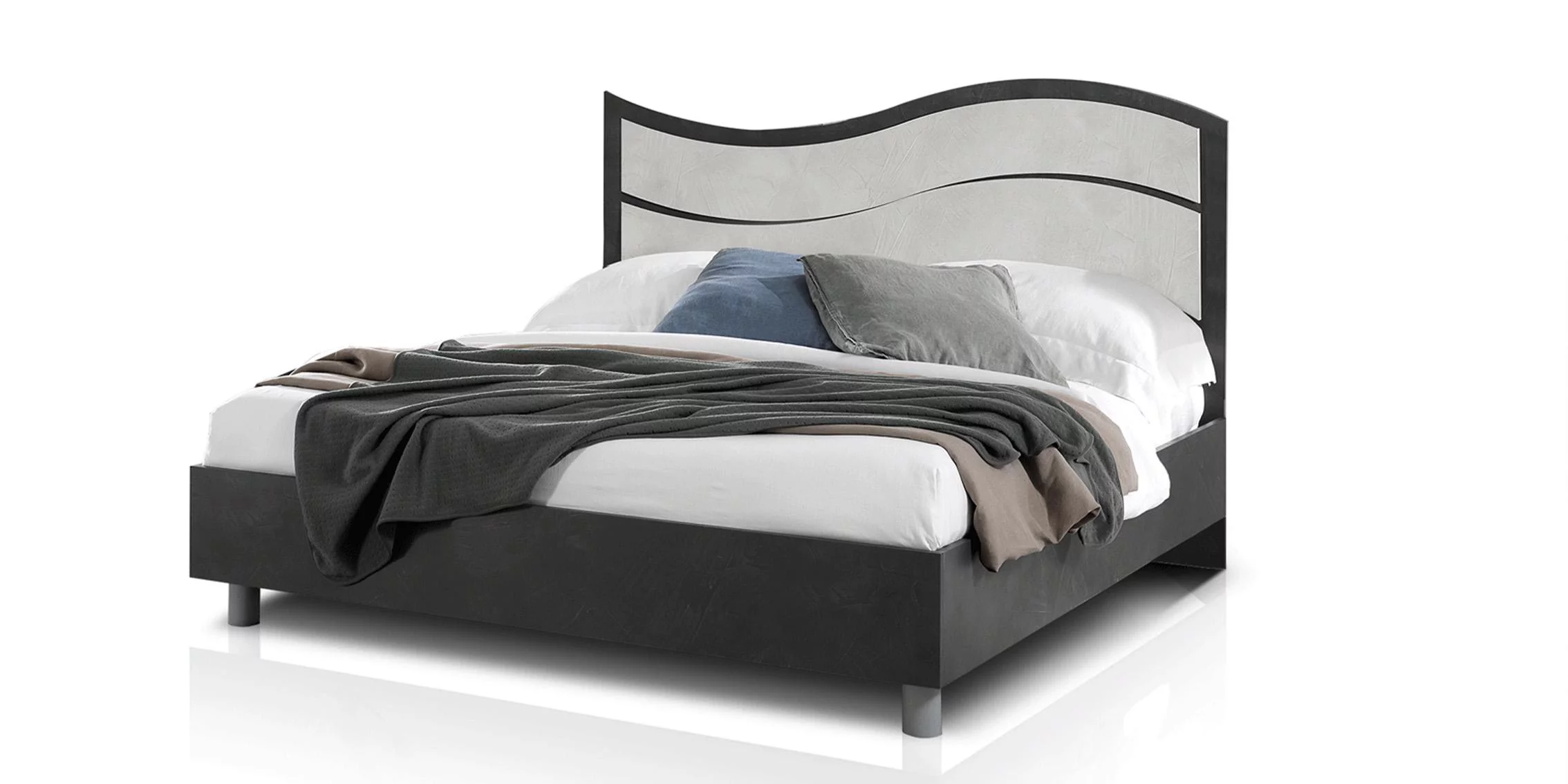 Slate Grey & White King Bedroom Set 5 ISCHIA ESF Contemporary Made in ITALY