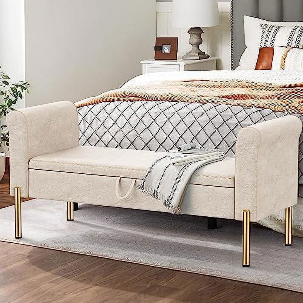HOOMHIBIU Ottoman Bench Bedroom Bench Modern Bench for Bedroom end of Bed Bed Ottoman Bench with and Arms Entryway