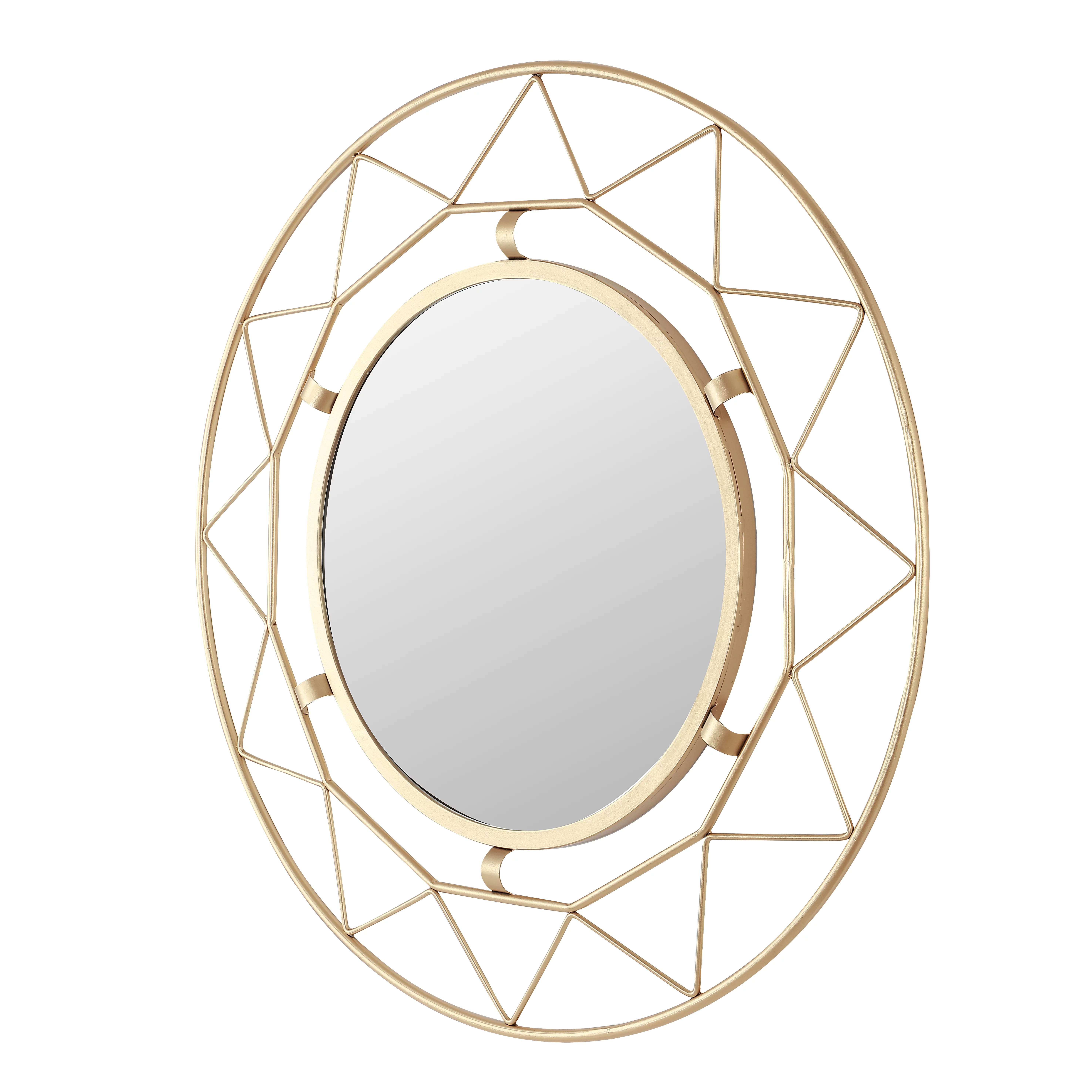 SAFAVIEH Cosria 30 in. Dia. Round Geometric Mirror, Gold