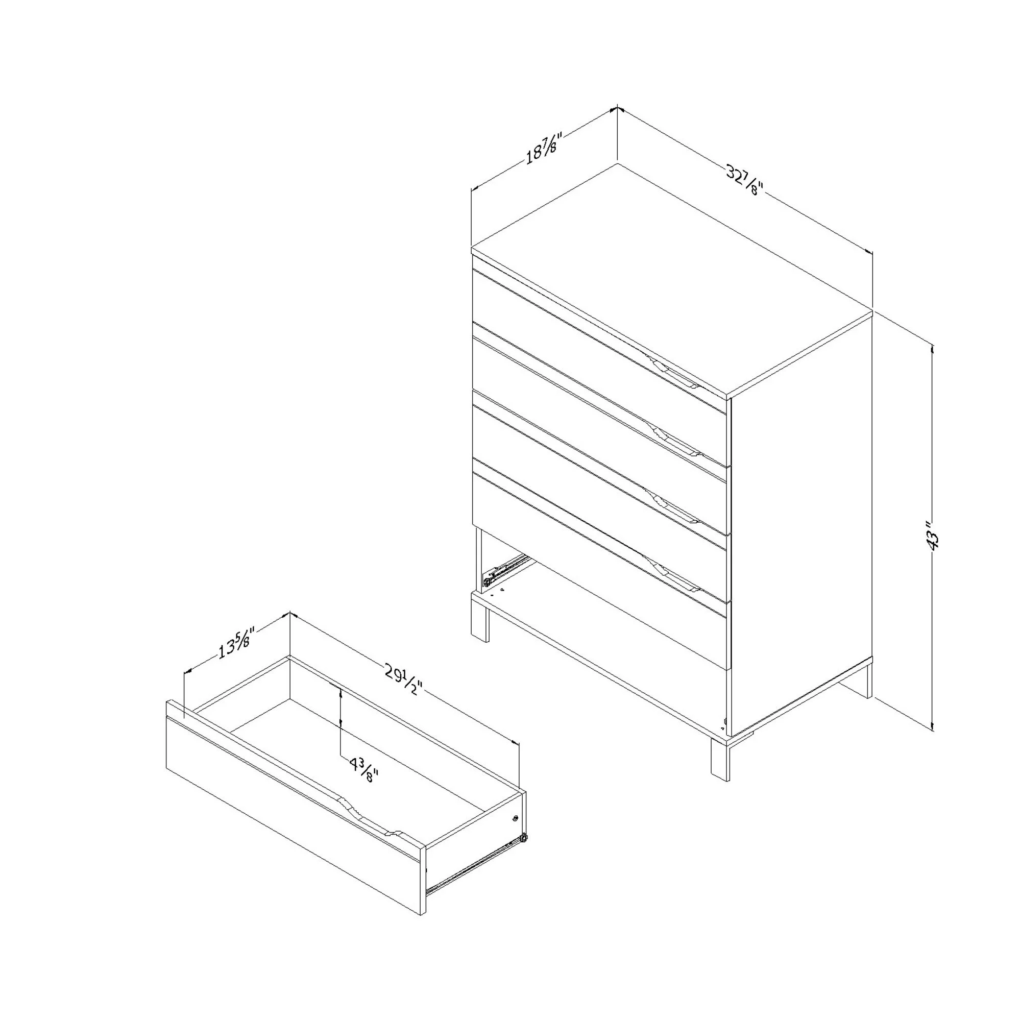 South Shore Kanagane 5-Drawer Chest, Multiple Finishes