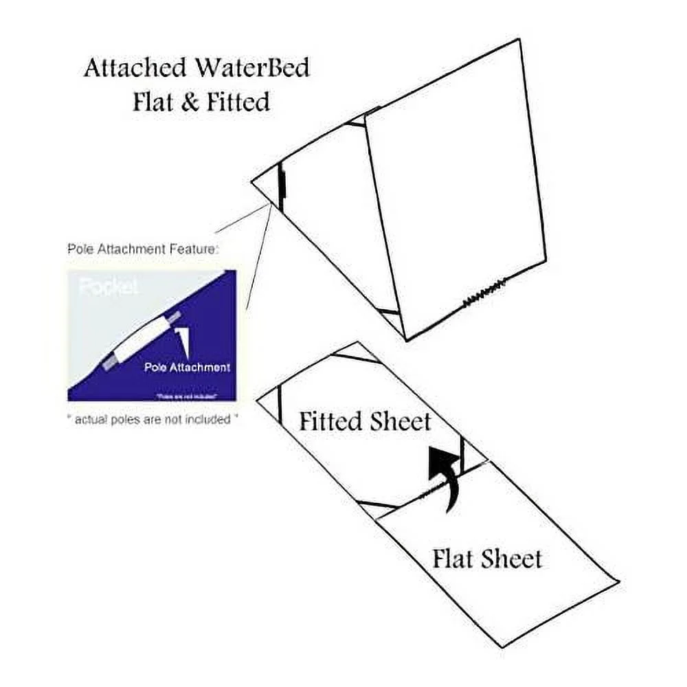 Attached Waterbed Solid King/California King Size 600TC 100% Cotton- Taupe