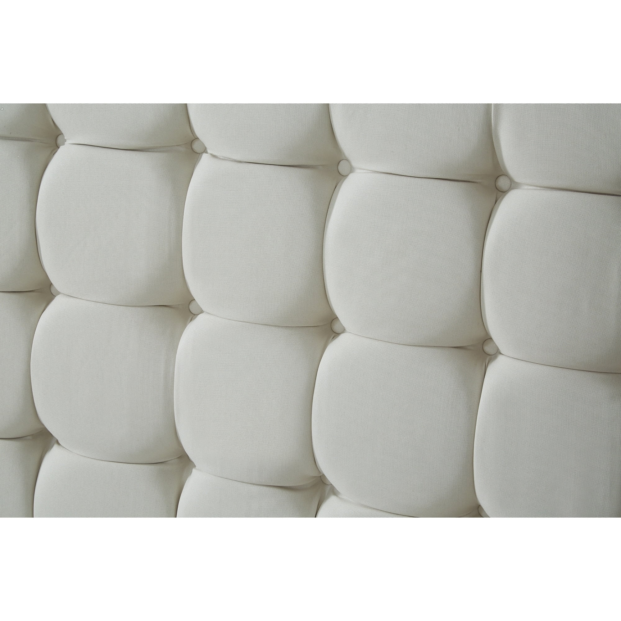 Inspired Home Ryan Velvet or Linen Button Tufted Platform Bed beige linen King