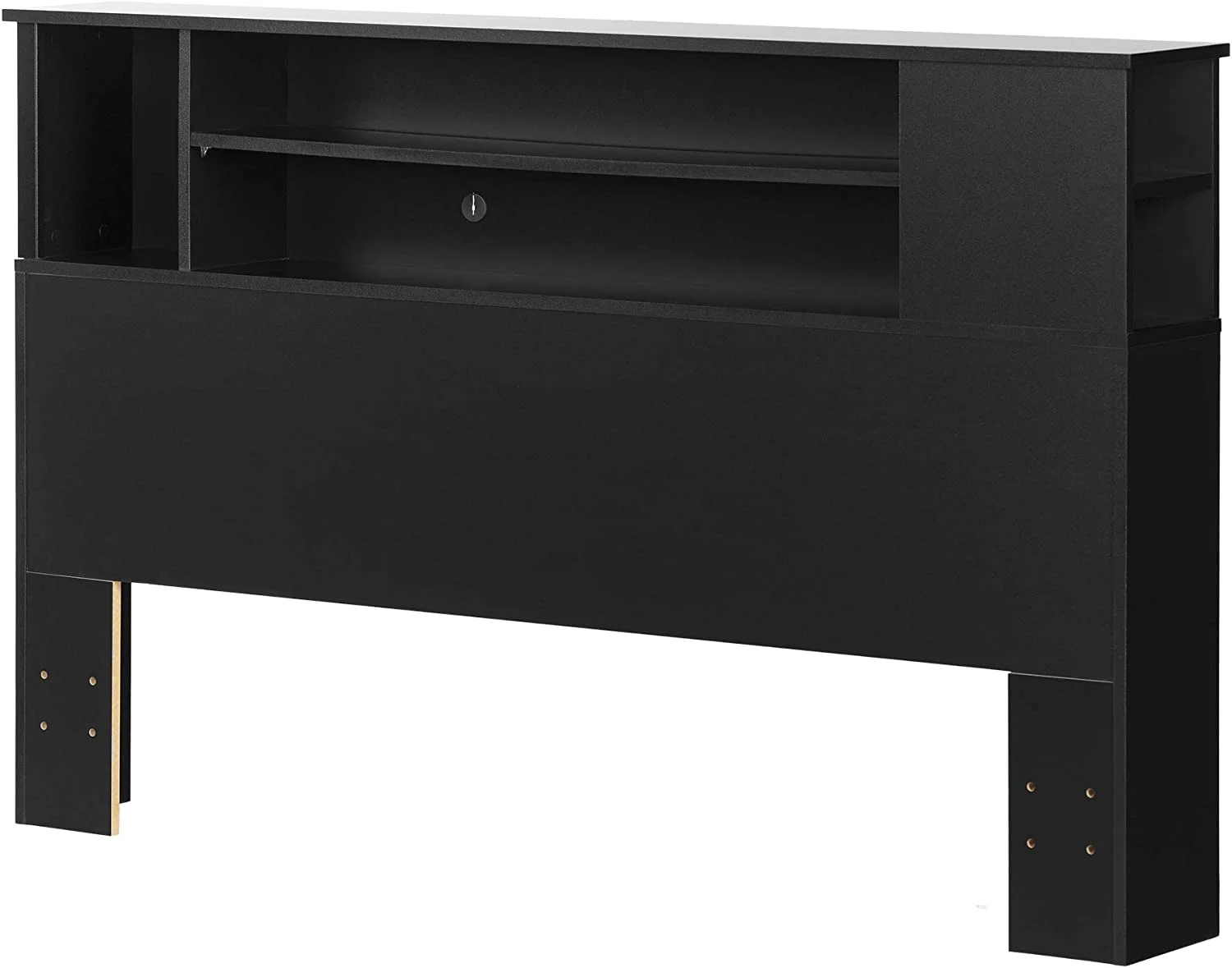 WAGEE Vito Bookcase Headboard, Full/Queen, Pure Black