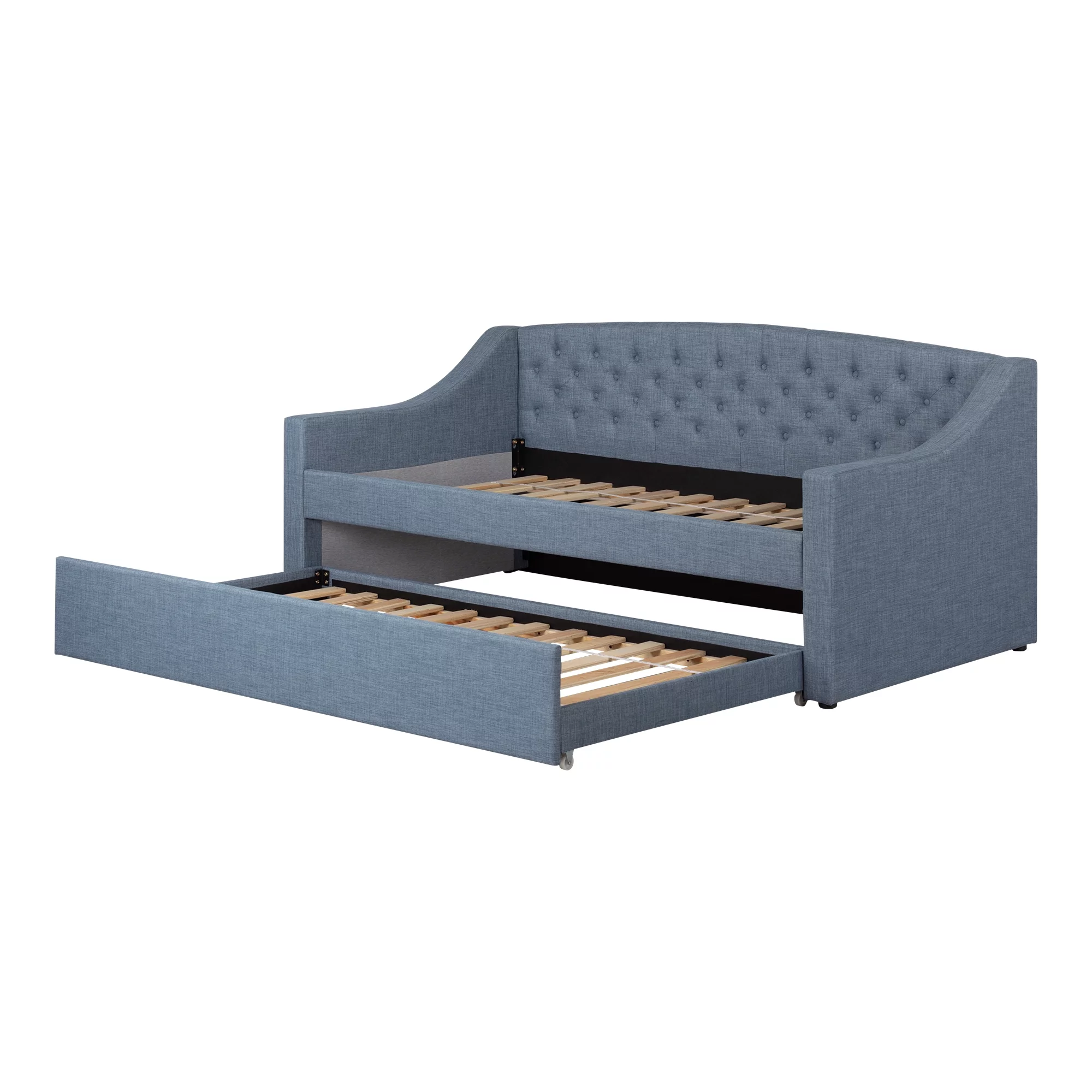South Shore Tiara Upholstered Daybed With Trundle, Blue