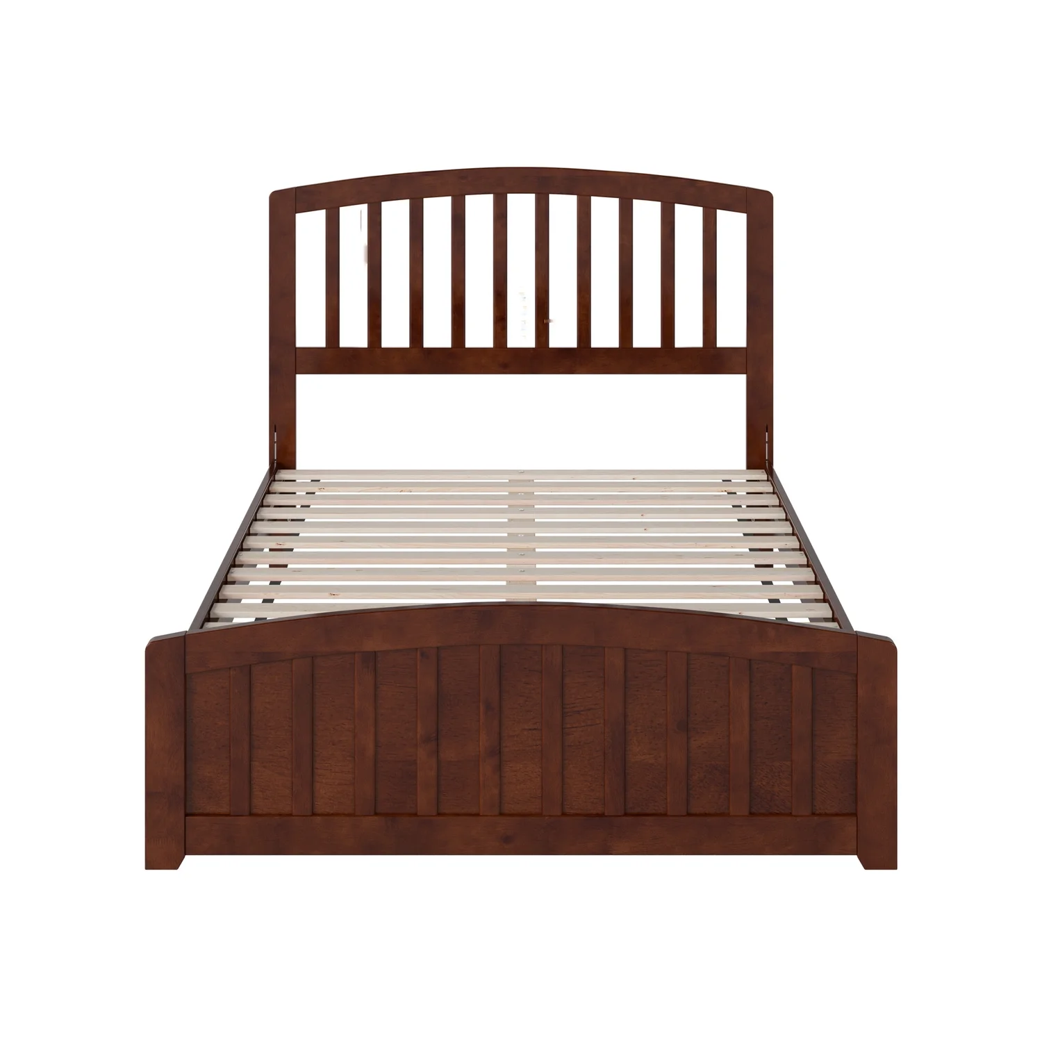 AFI Quincy Full Solid Wood Low Profile Platform Bed with Matching Footboard, Walnut
