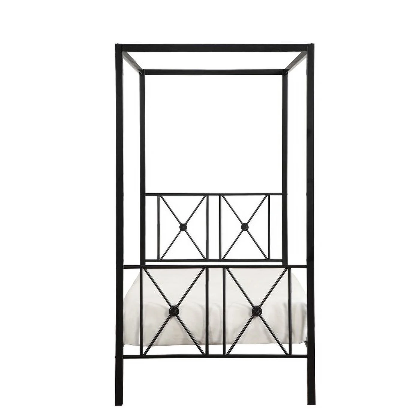Lexicon Rapa Twin Metal Canopy Platform Bed in Black