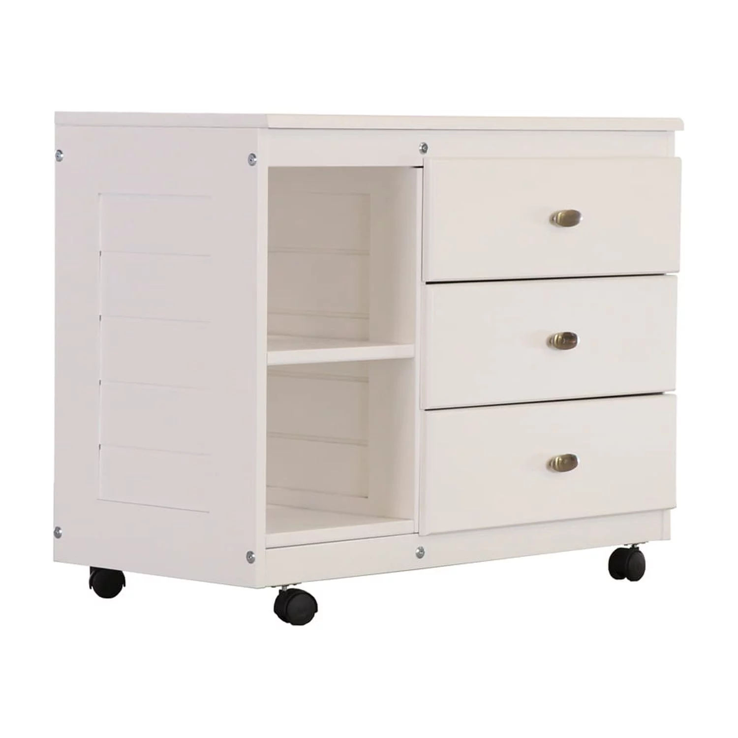 OS Home and Office Model 80204-2 Casual White Chest with Three Drawers