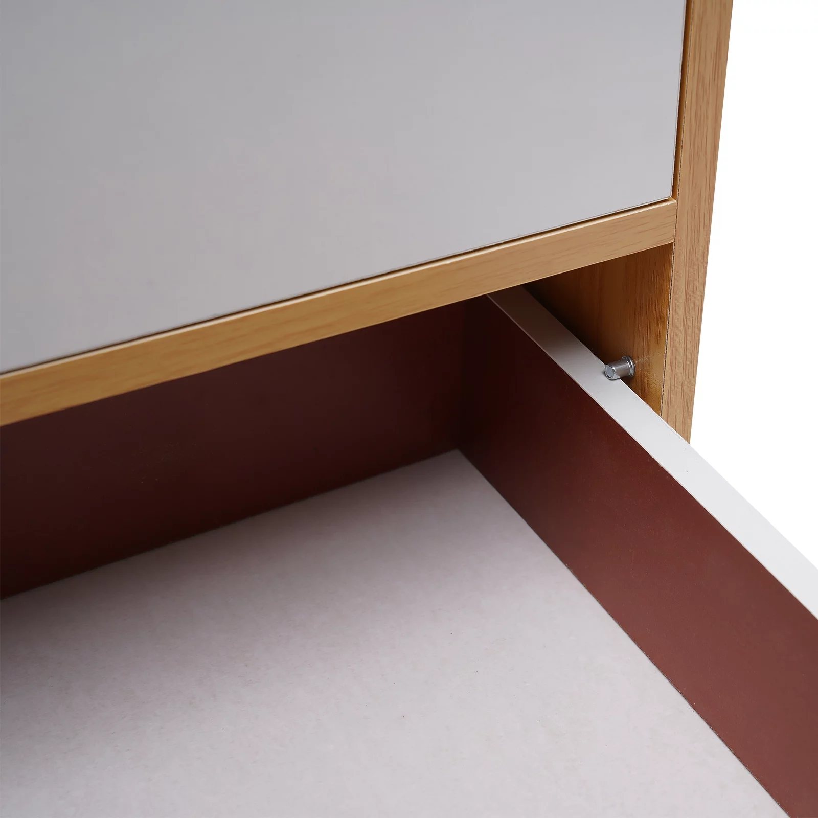 Loyalheartdy Nightstand 3 Drawers Open Storage Cabinet Tall Bedside Table Walnut MDF End Table Rectangular Side Stand