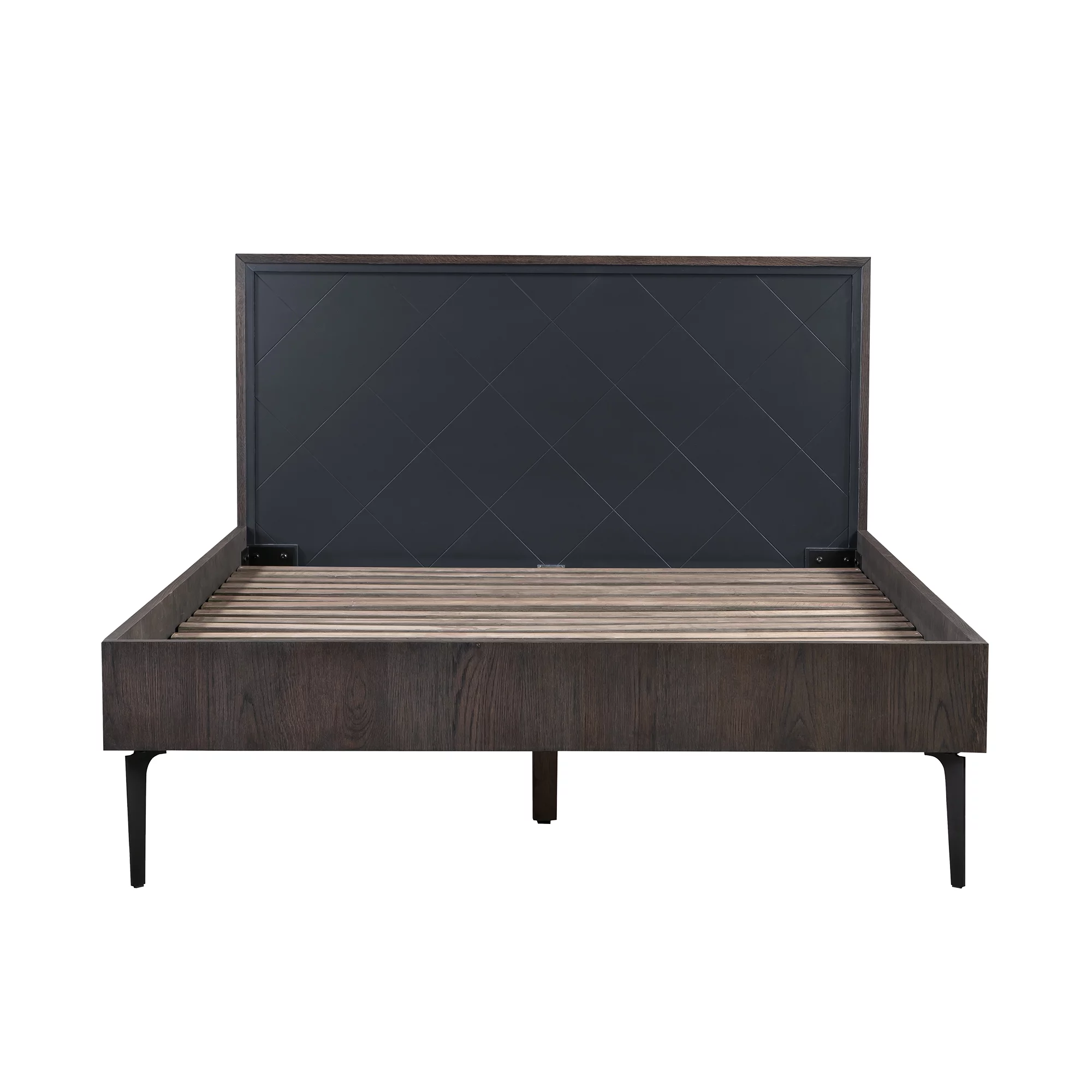 Armen Living Cross 4-Piece Modern Wood Bedroom Set in Gray/Oak