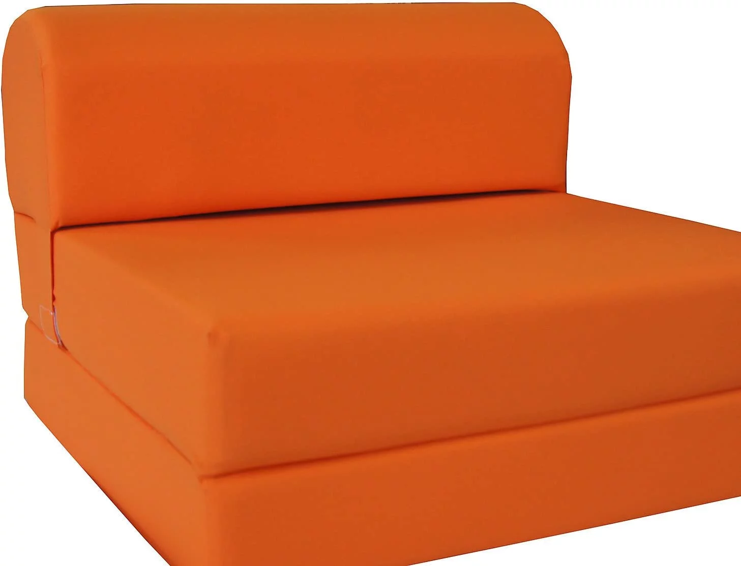 Orange Sleeper Chair Folding Foam Bed Sized 6 X 32 X 70, Studio Guest Foldable Chair Beds, Foam Sofa, Couch, High Density Foam 1.8 lbs