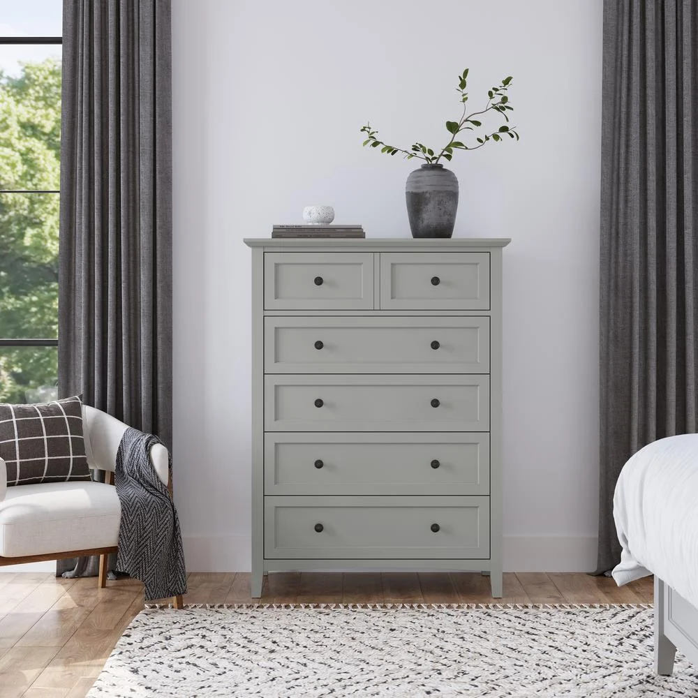 Modus Furniture Grace Five Drawer Chest in Elephant Gray (2024)