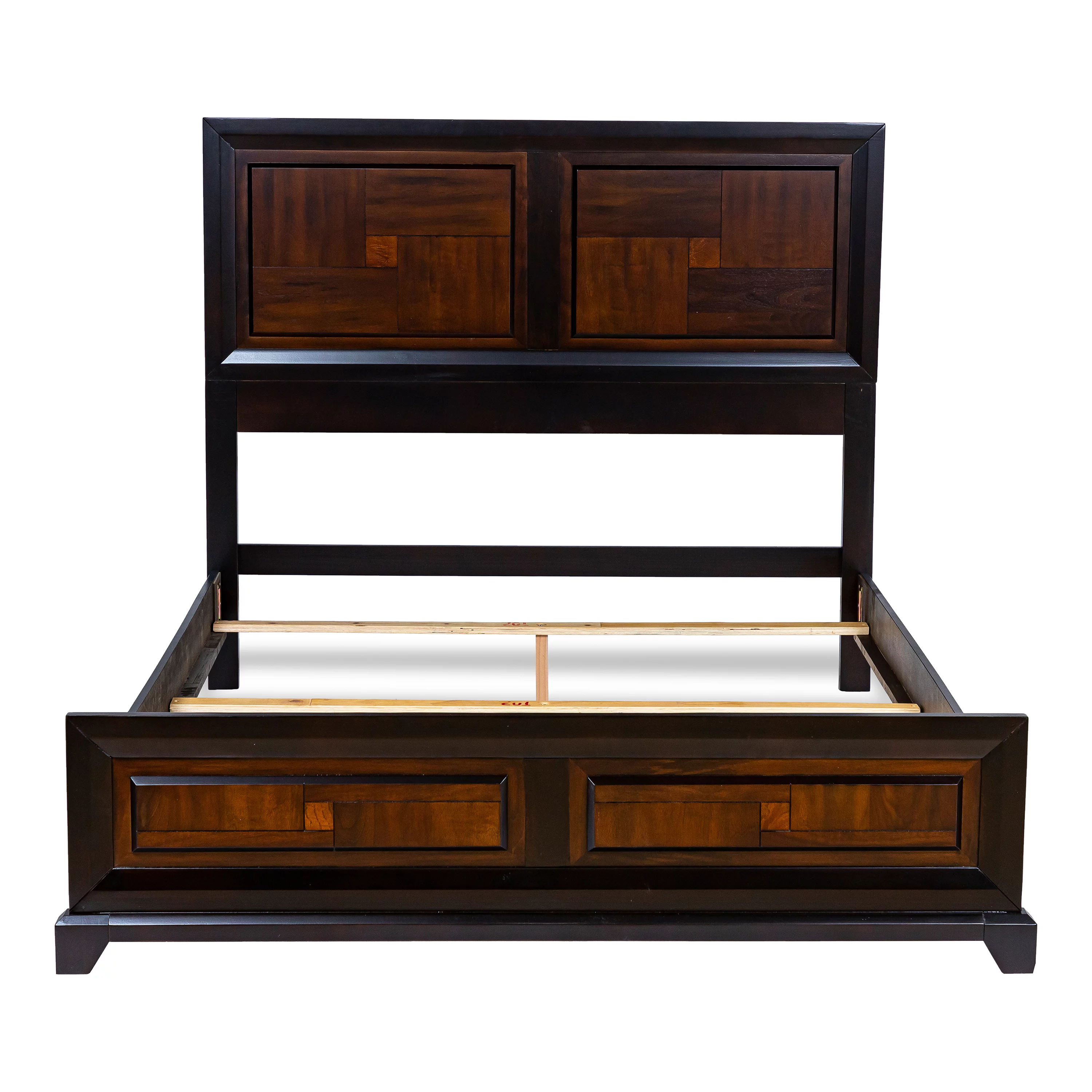 Furniture of America Lahti Panel Bed, California King, Acacia and Walnut