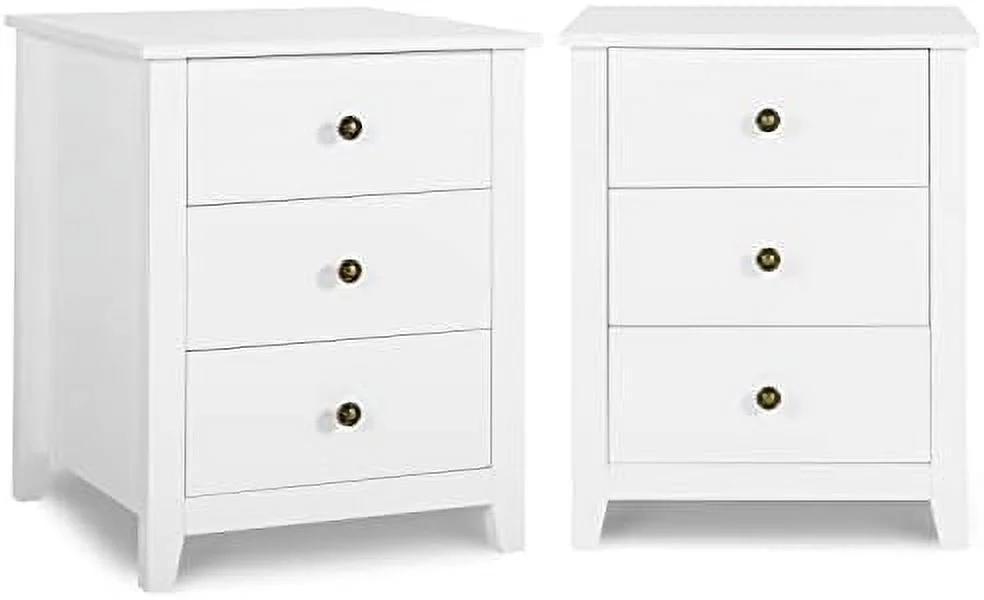 NLIBOOMLife Modern Nightstands - Black Night Stand for Bedroom Bedside Table with 3 Drawers Wooden Nightstand Dresser Drawer