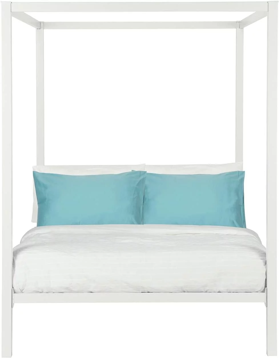 DHP Modern Metal Canopy Bed, Full, White