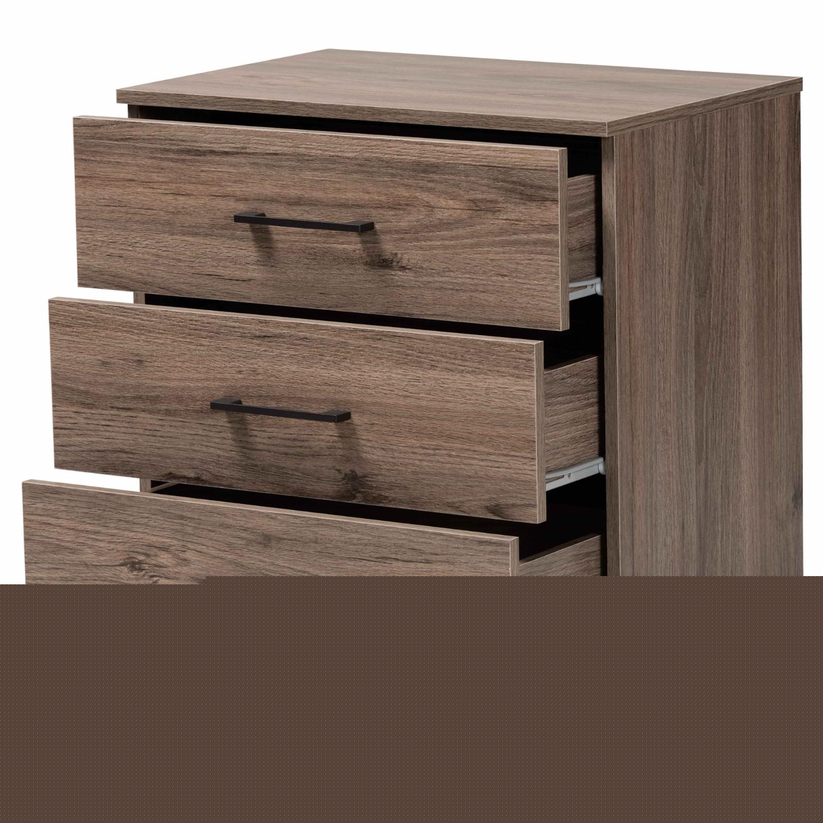 Baxton Studio Daxton Rustic Oak Brown Finished Wood 4-Drawer Storage Chest