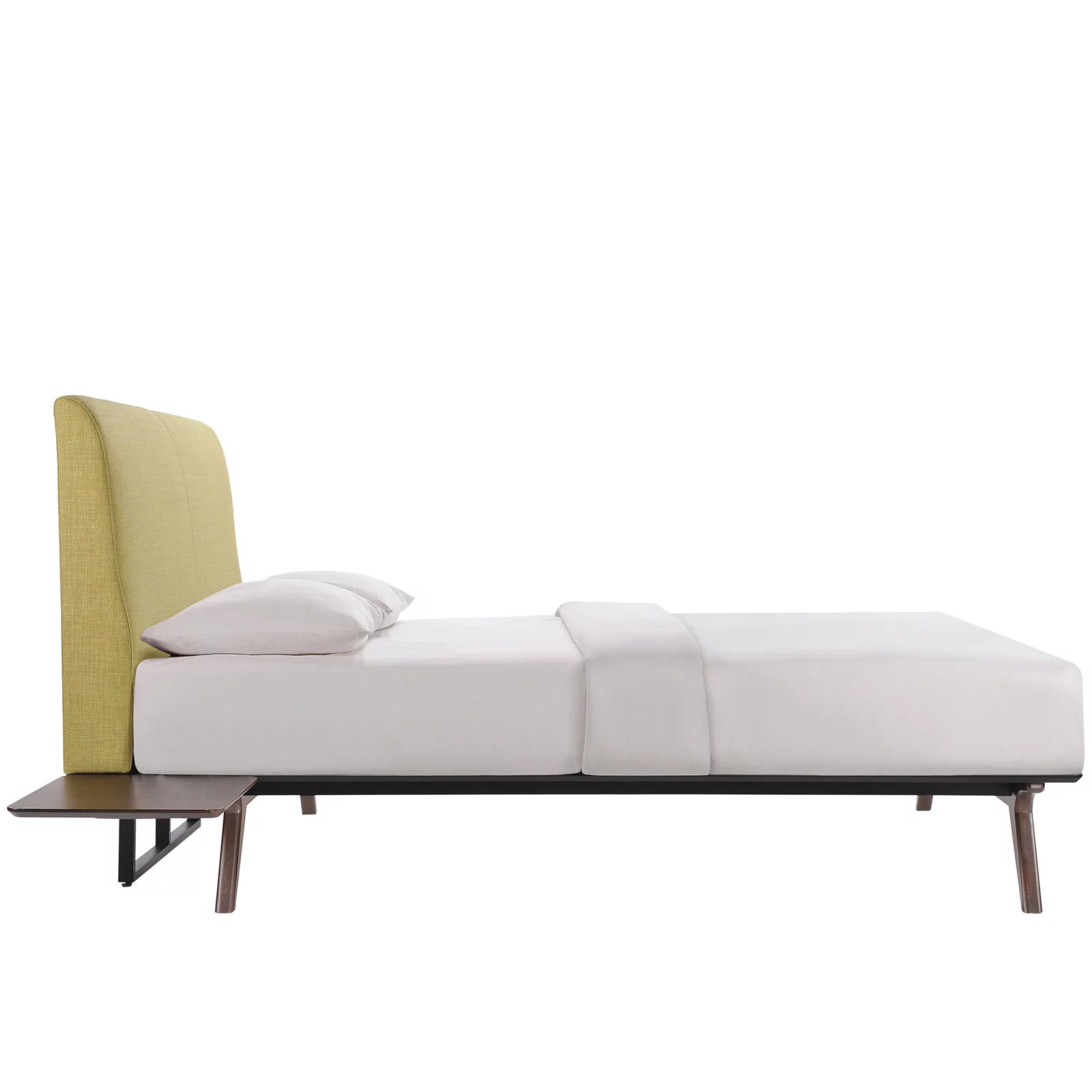 Modern Urban Contemporary 3 pcs Queen Size Bedroom Set, Green Fabric Wood