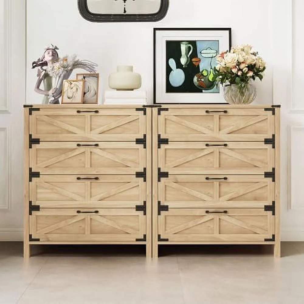 GEROBOOM 6 Drawers Dresser for Bedroom Farmhouse Barn Chest of Drawers Modern Organizer Dresser for Bedroom Hallway Living Room