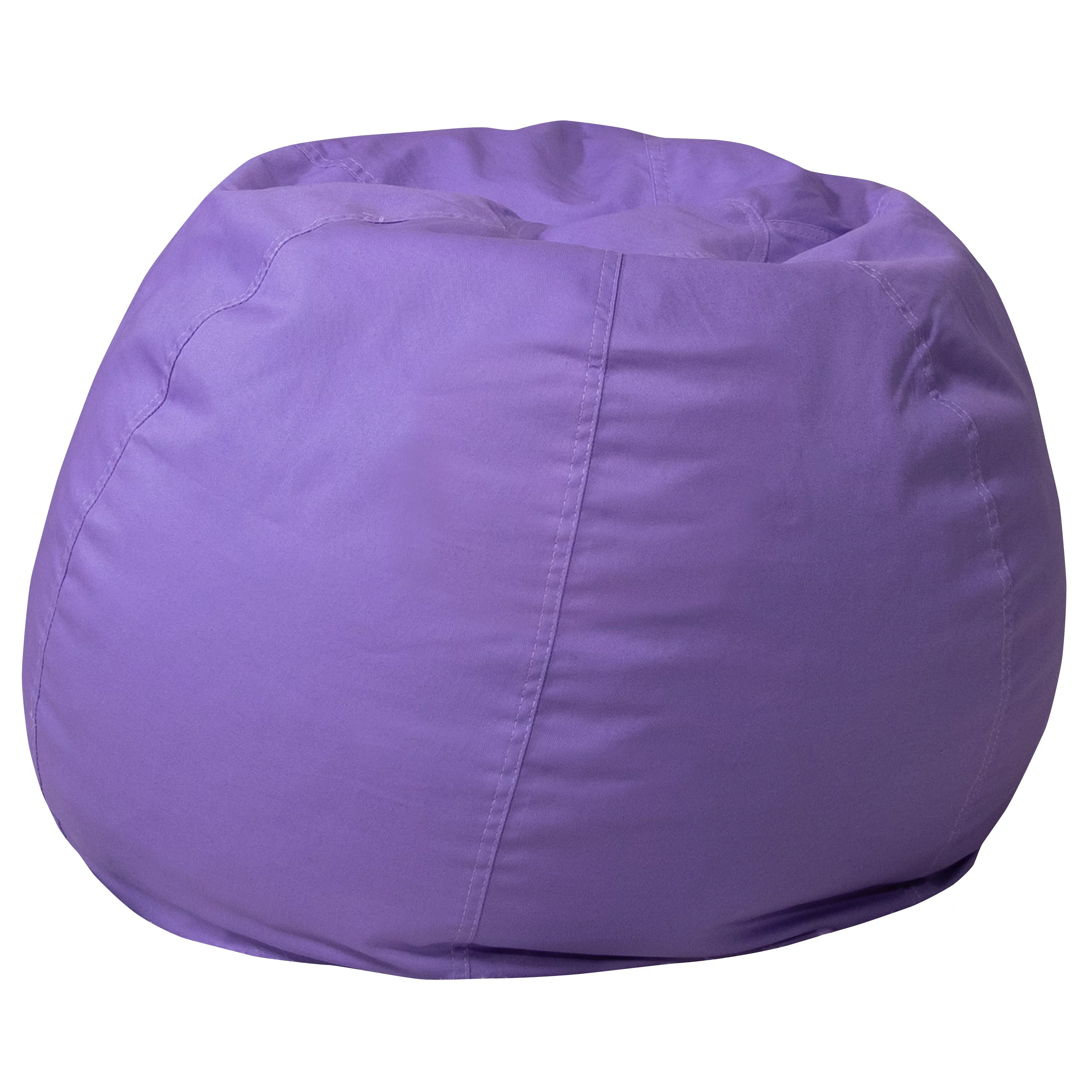 BizChair Small Solid Purple Refillable Bean Bag Chair for Kids and Teens