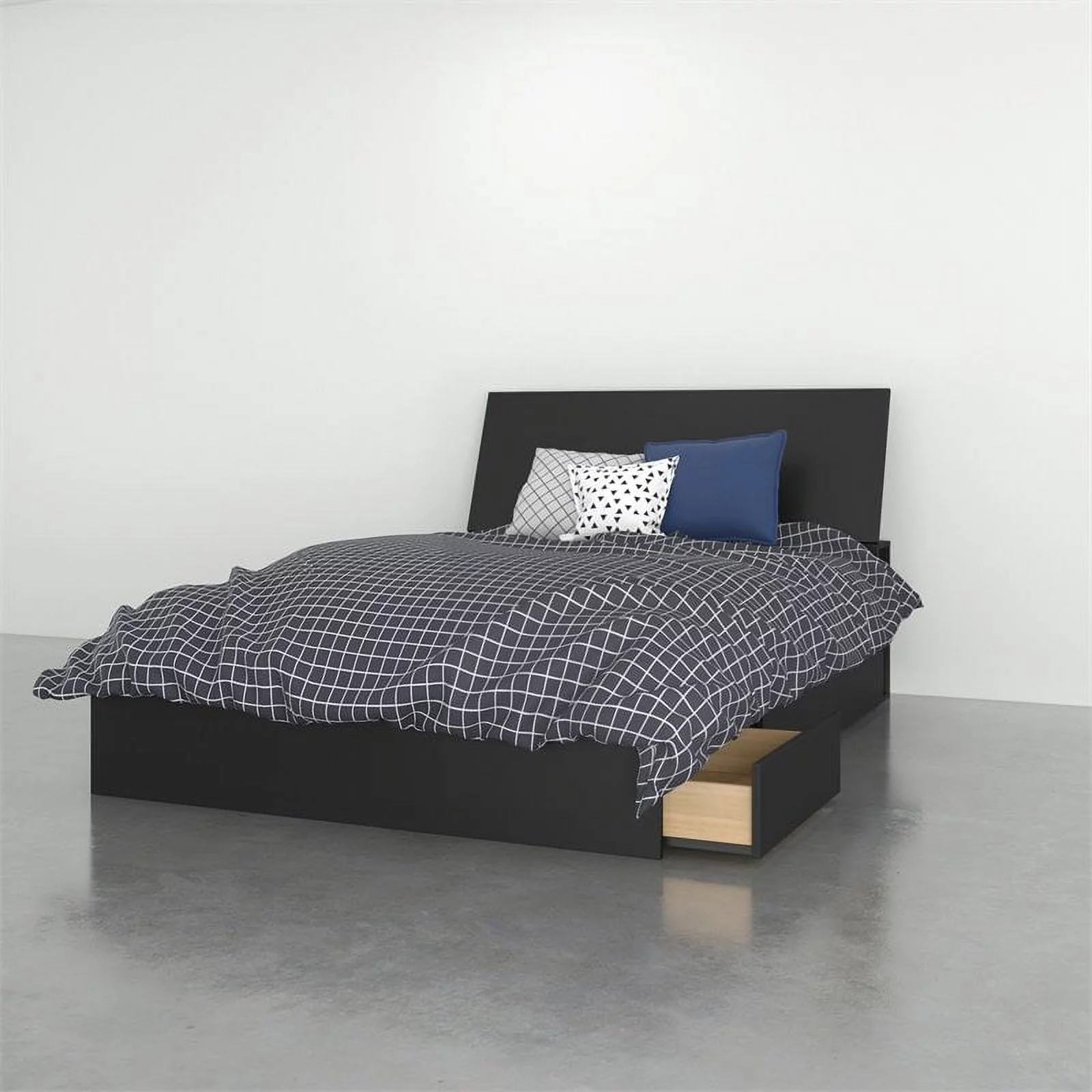 Atlin Designs Modern Engineered Wood 2 Piece Full Size Bedroom Set in Black
