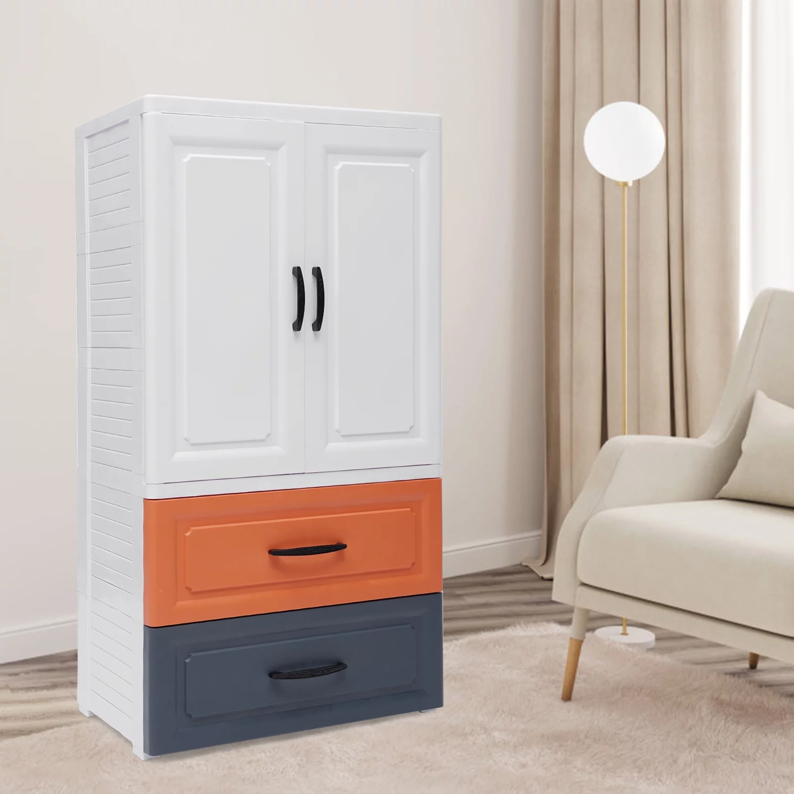 Loyalheartdy Plastic Drawers Dresser, Vertical Clothes Storage Cabinet Bedroom Tower Closet Organizer Chest Nightstand on Wheels