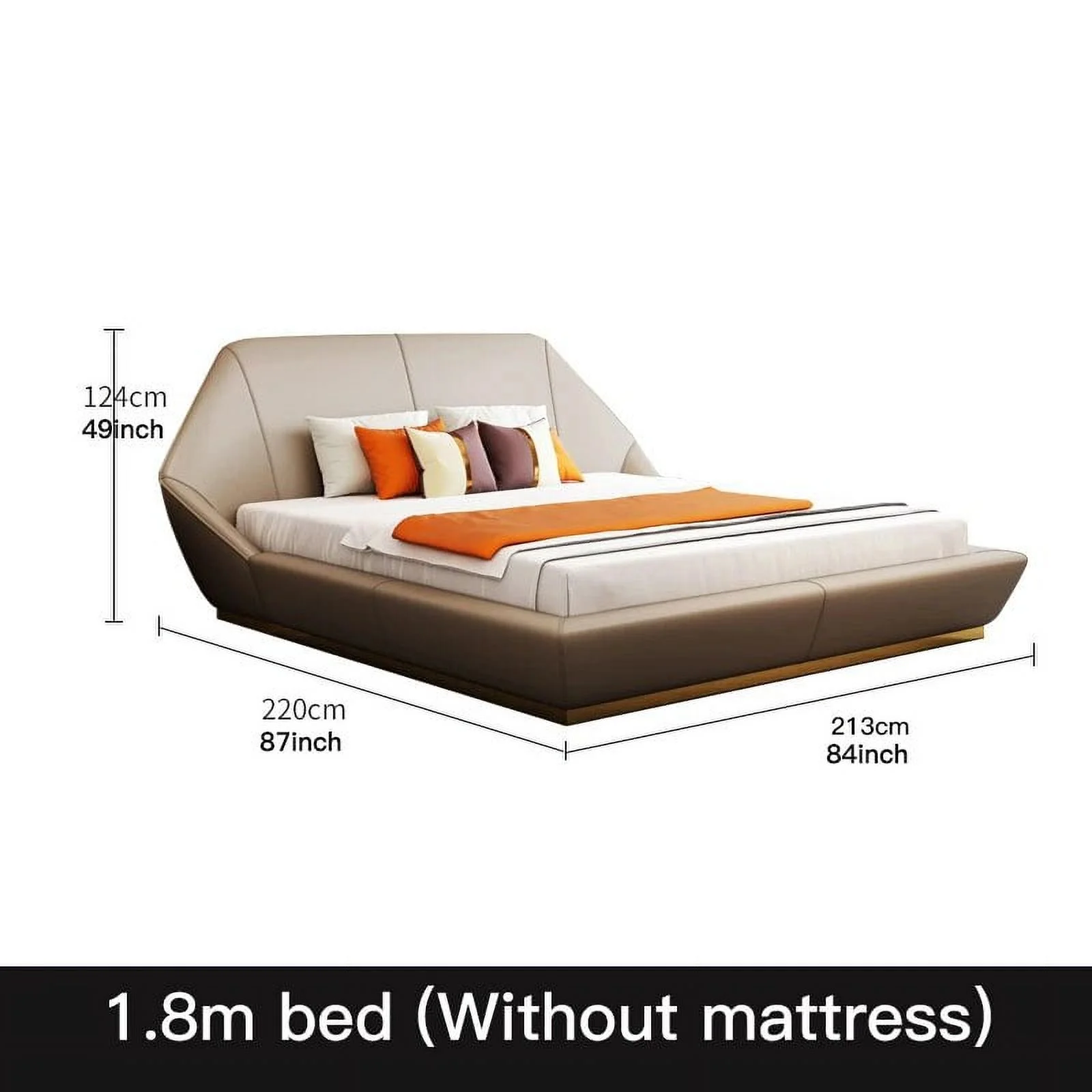 Modern Minimalist Double Bed Size Designer Bed With Mattress Leather Bedroom Furniture Queen King Size Bed Frame