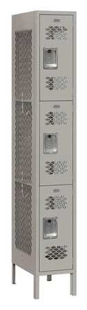 SALSBURY INDUSTRIES 73165GY-U Wardrobe Locker,12inW,Steel,3 Tiers,Gray G0530120