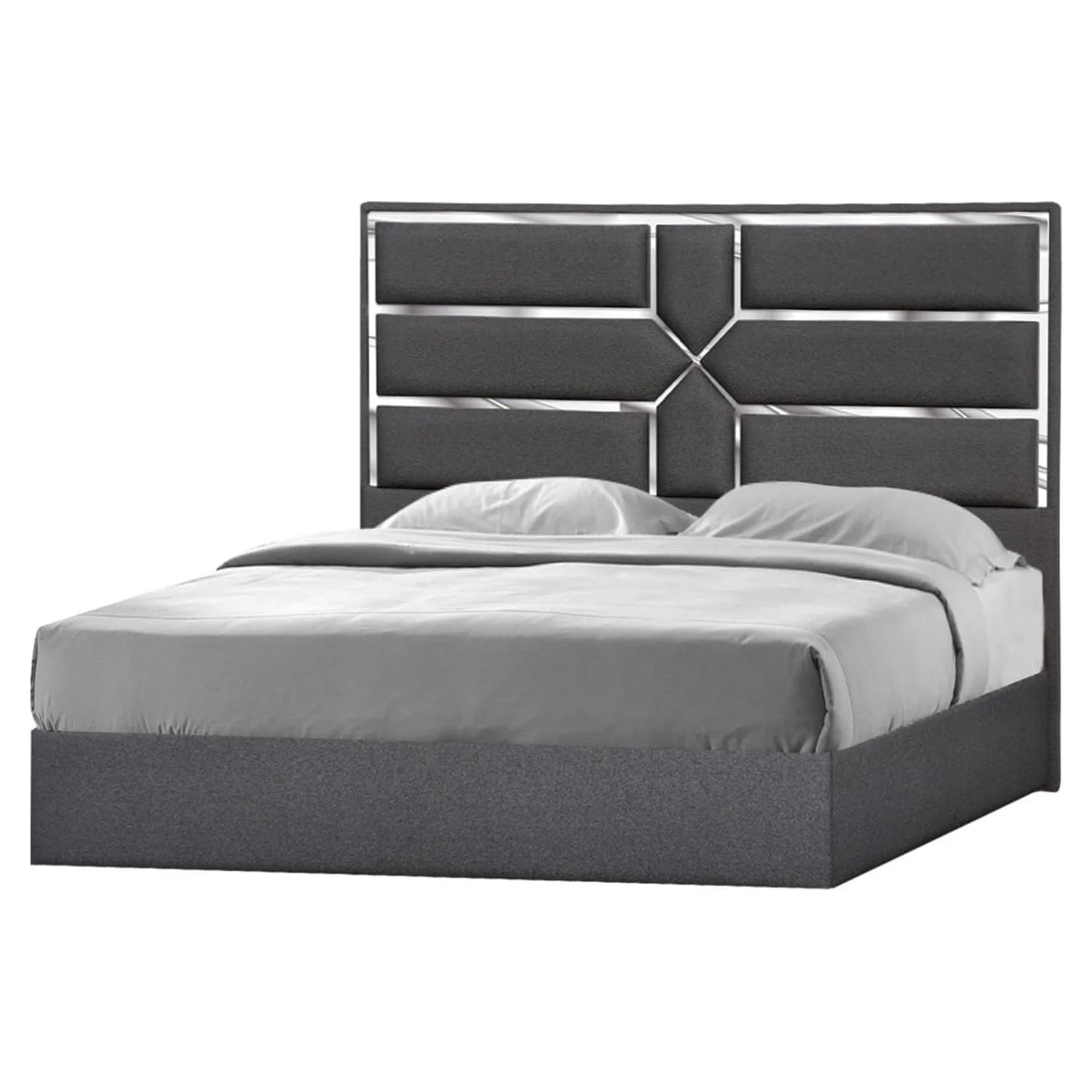 J&M Furniture Da Vinci King Bed in Charcoal