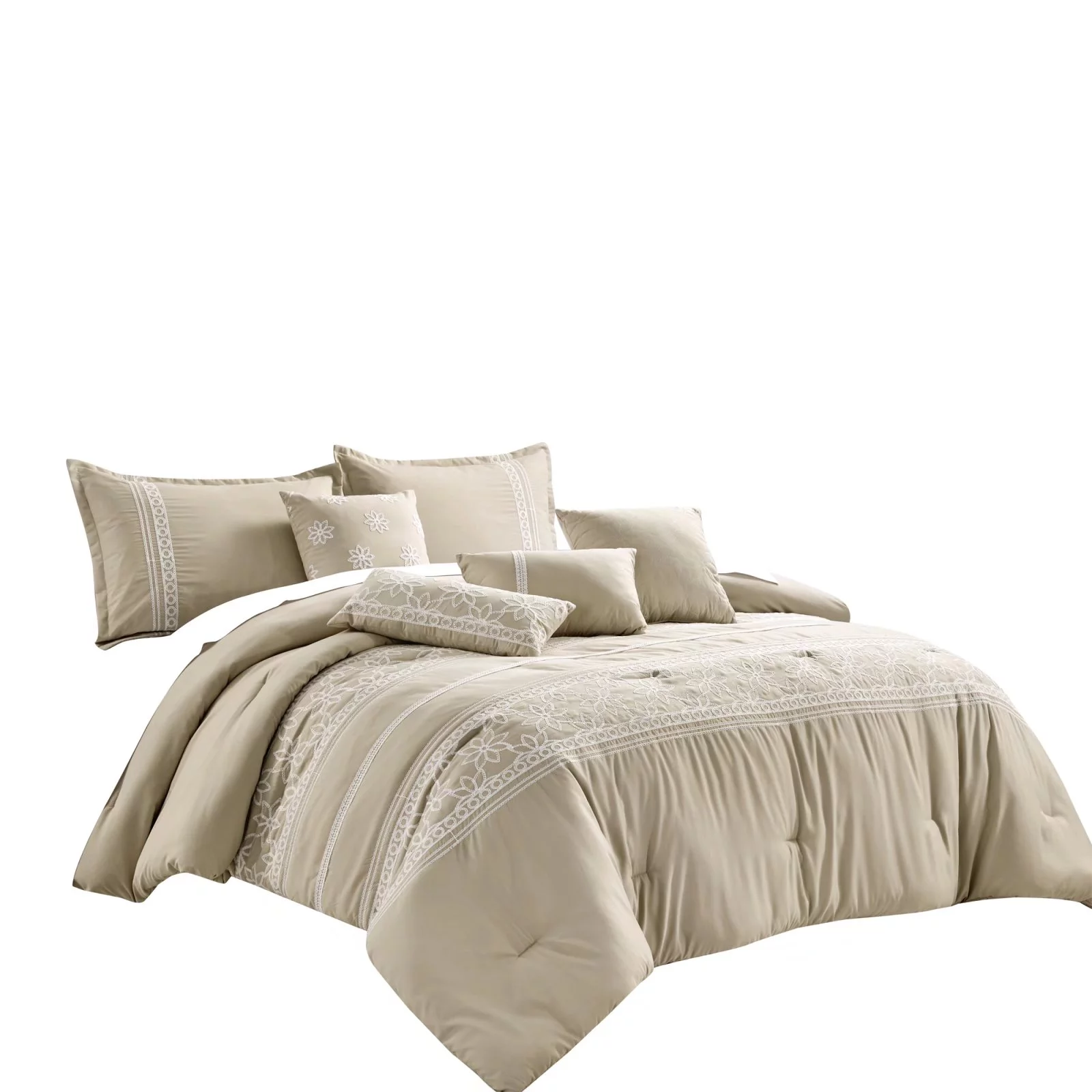 HGMart Bedding Comforter Set Bed In A Bag - 7 Piece Luxury microfiber Bedding Sets - Oversized Bedroom Comforters,Queen