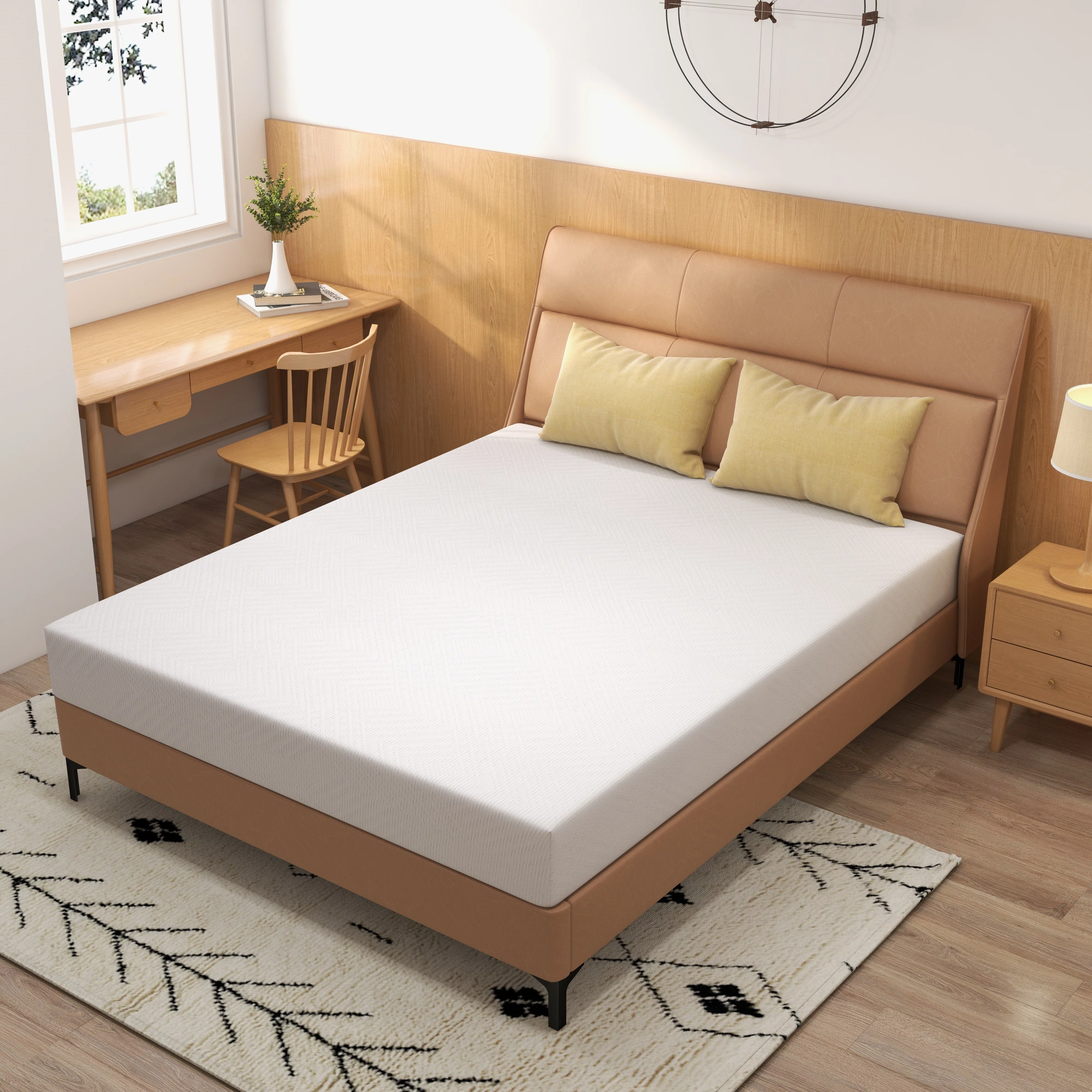 Queen Mattress, 10 inch Green Tea Gel Memory Foam Mattress in a box ,Cooling Gel Infused, Medium Feeling Made in USA