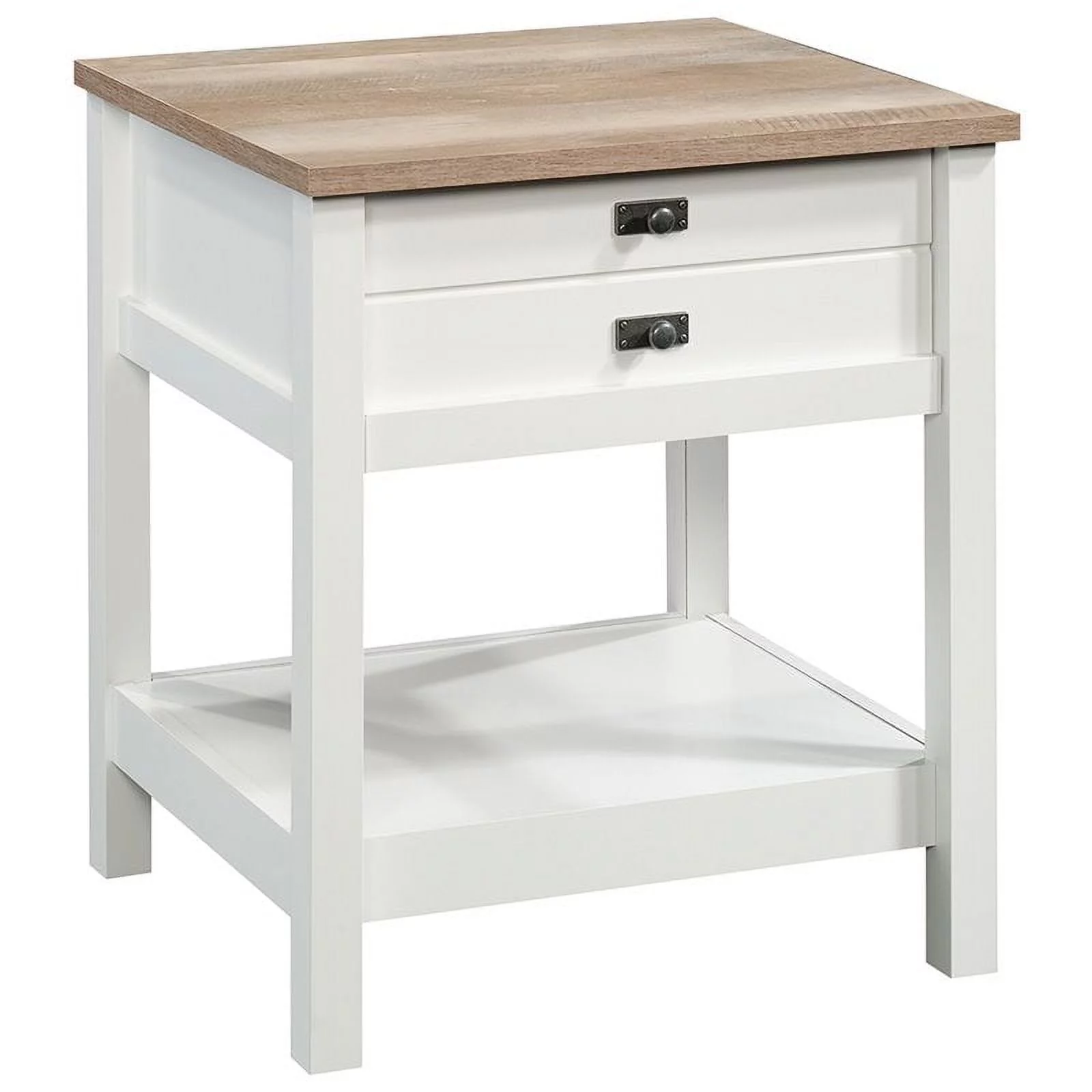 4 Piece Bedroom Set with Dresser Chest and 2 Nightstands in Soft White