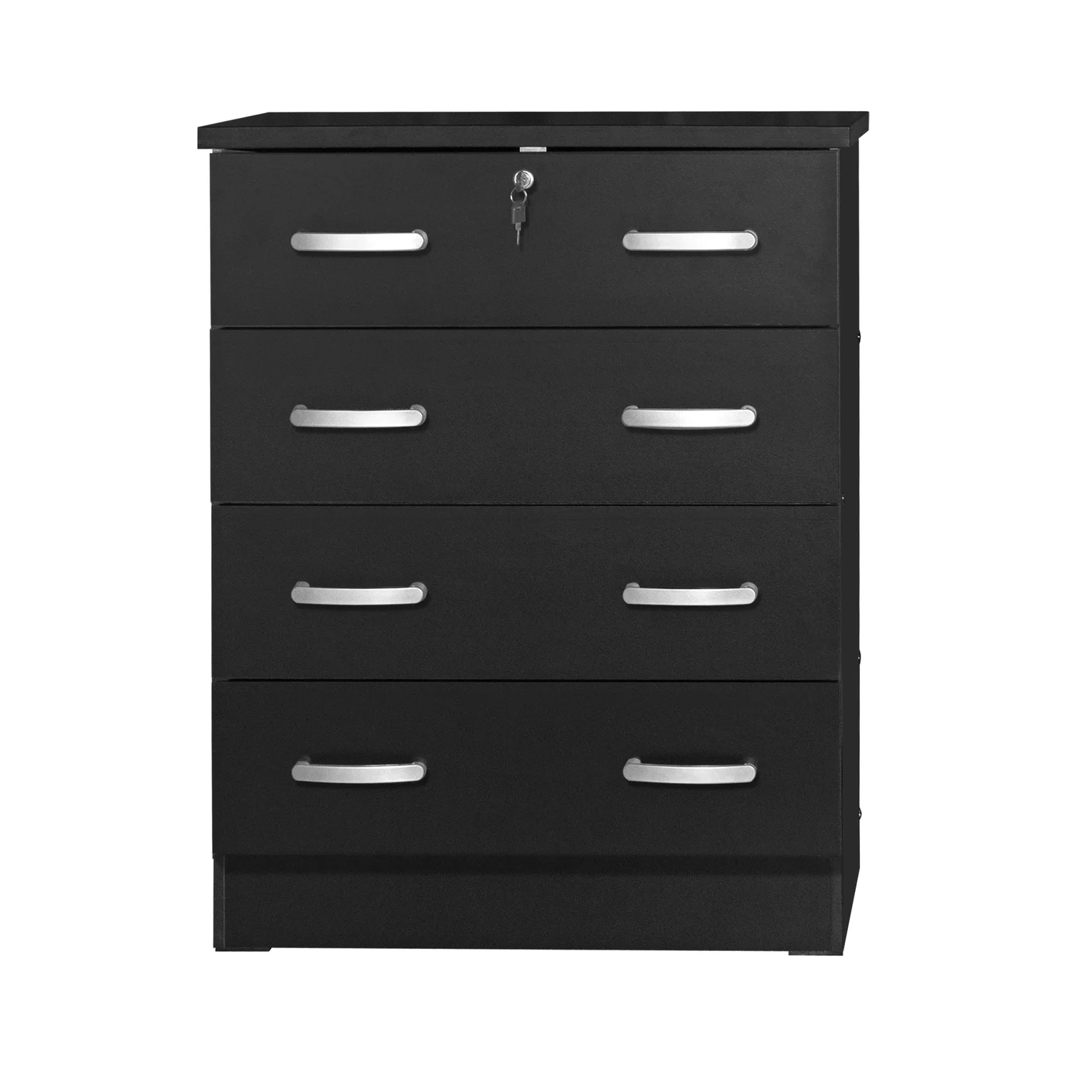 Better Home Products 4 Drawer Chest Dresser Wooden Storage Unit with Lock