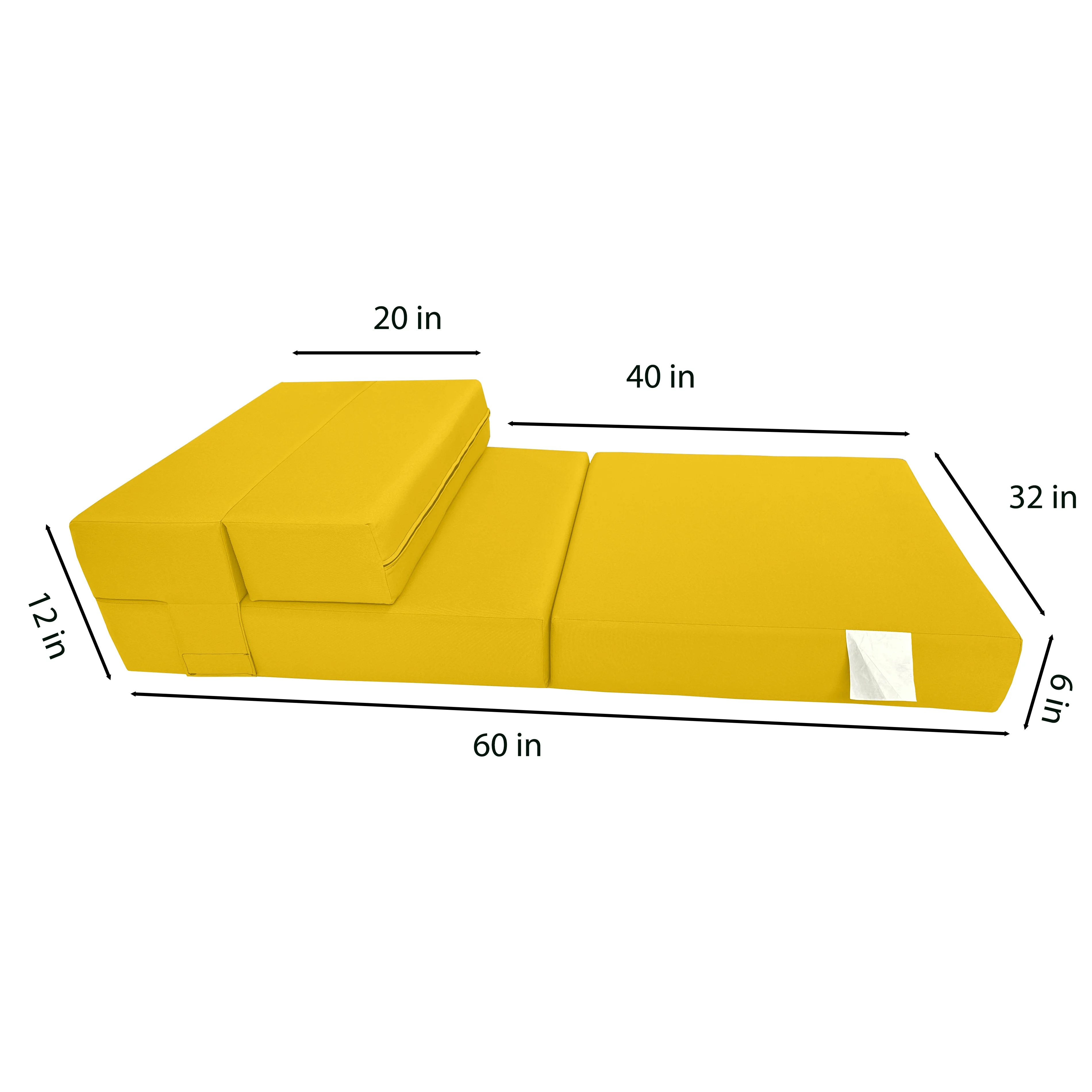 Lounger Folding Foam Mattresses, Portable Convertible Sofa Beds, Sleeper Flip Chairs, Yellow 80 x 32 x 6