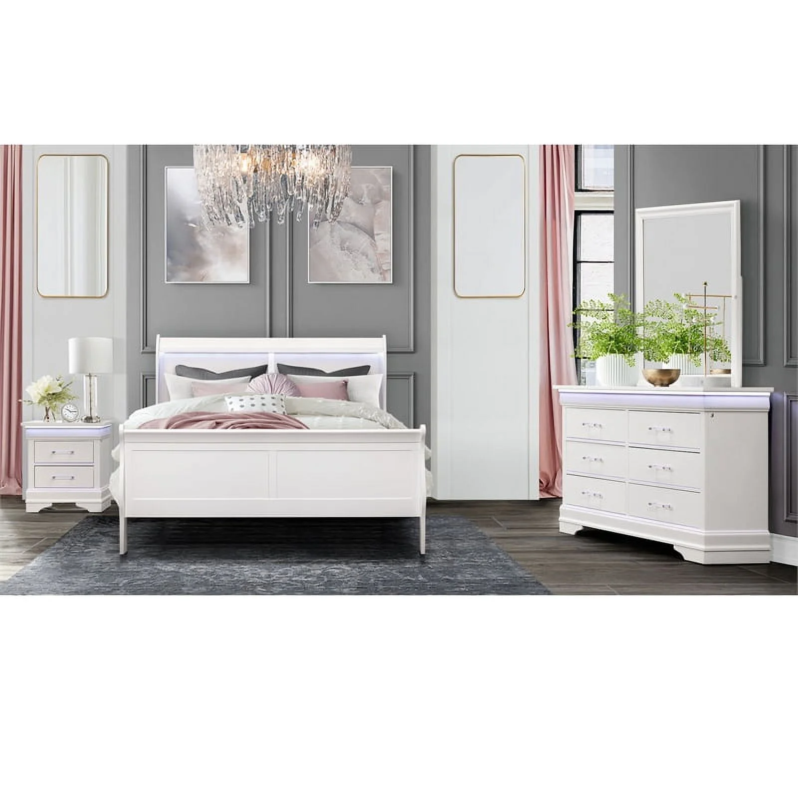 Global Furniture USA Charlie White King Bed