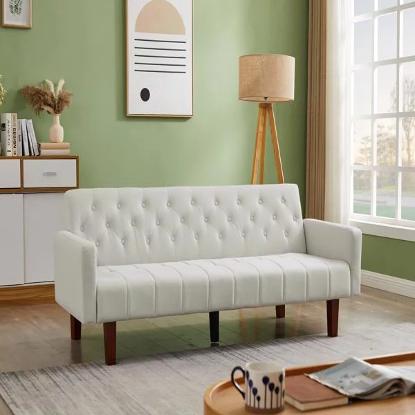 Arturesthome Convertible Double Folding Living Room Sofa Bed (Eucalyptus wood frame)