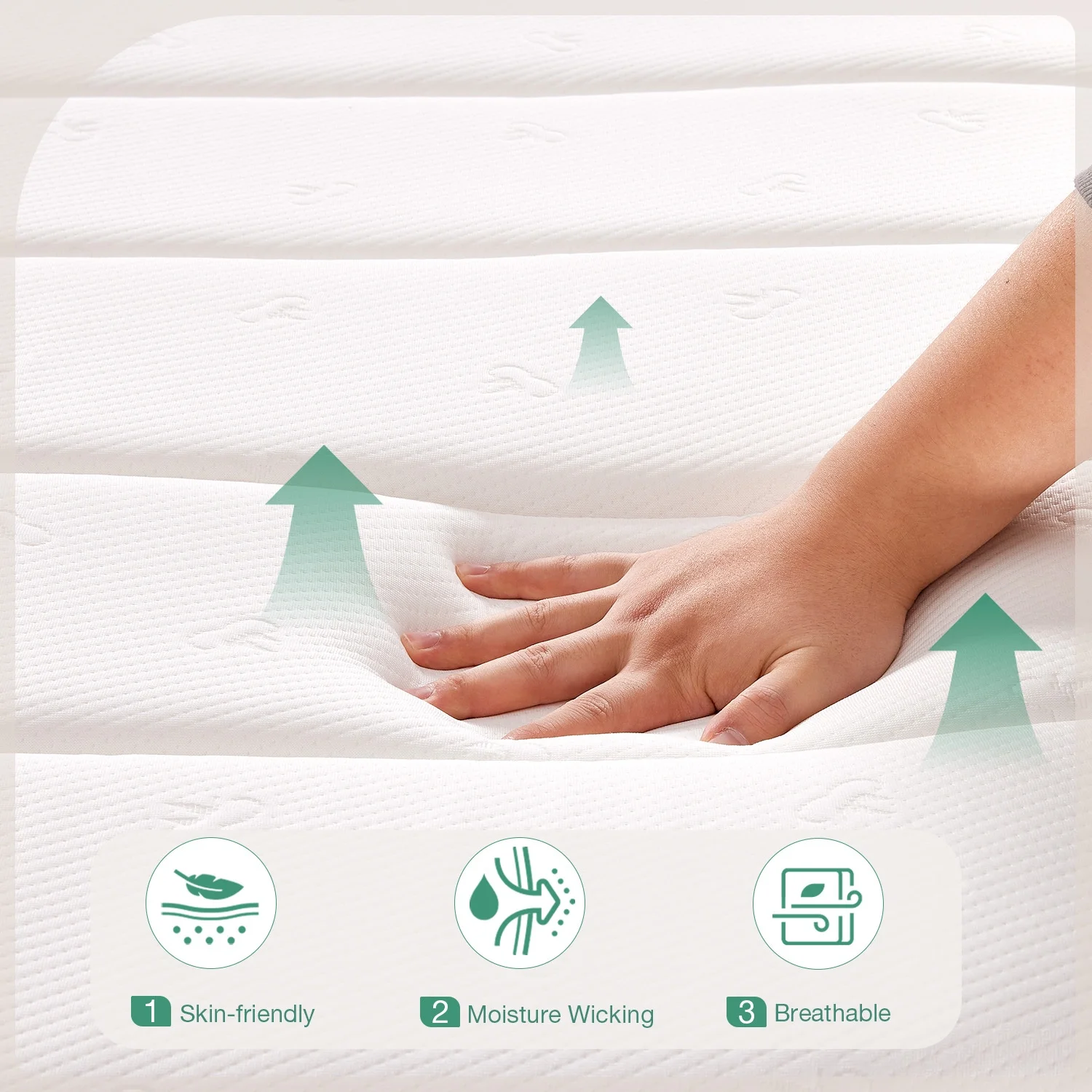 Novilla Snowfall 12 inch Bed in a Box Adult Pocket Spring Hybrid Mattress, King Size