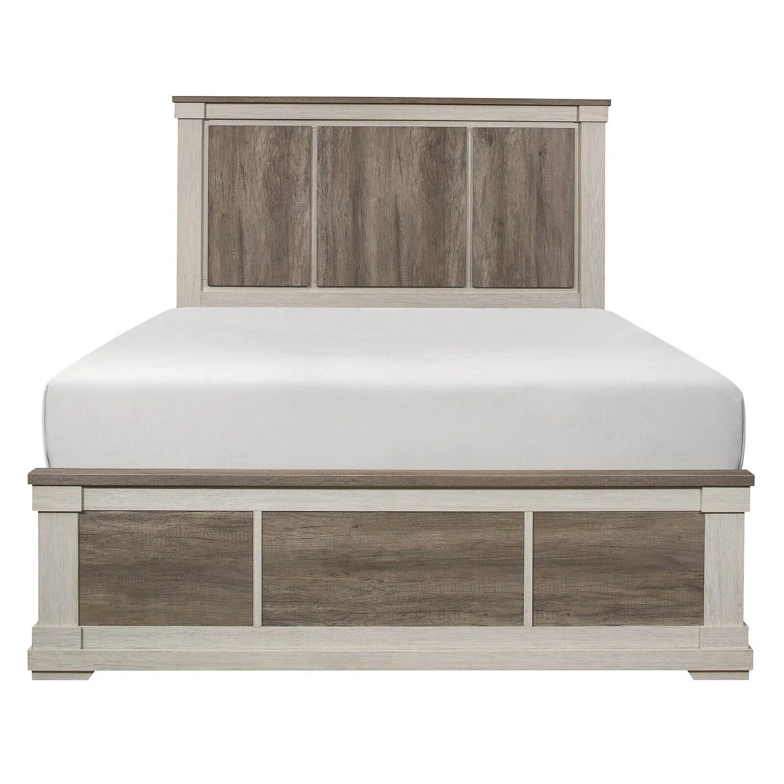 Beautiful Two-Tone Finish California King Size Bed 1pc Transitional Styled Bedroom Furniture