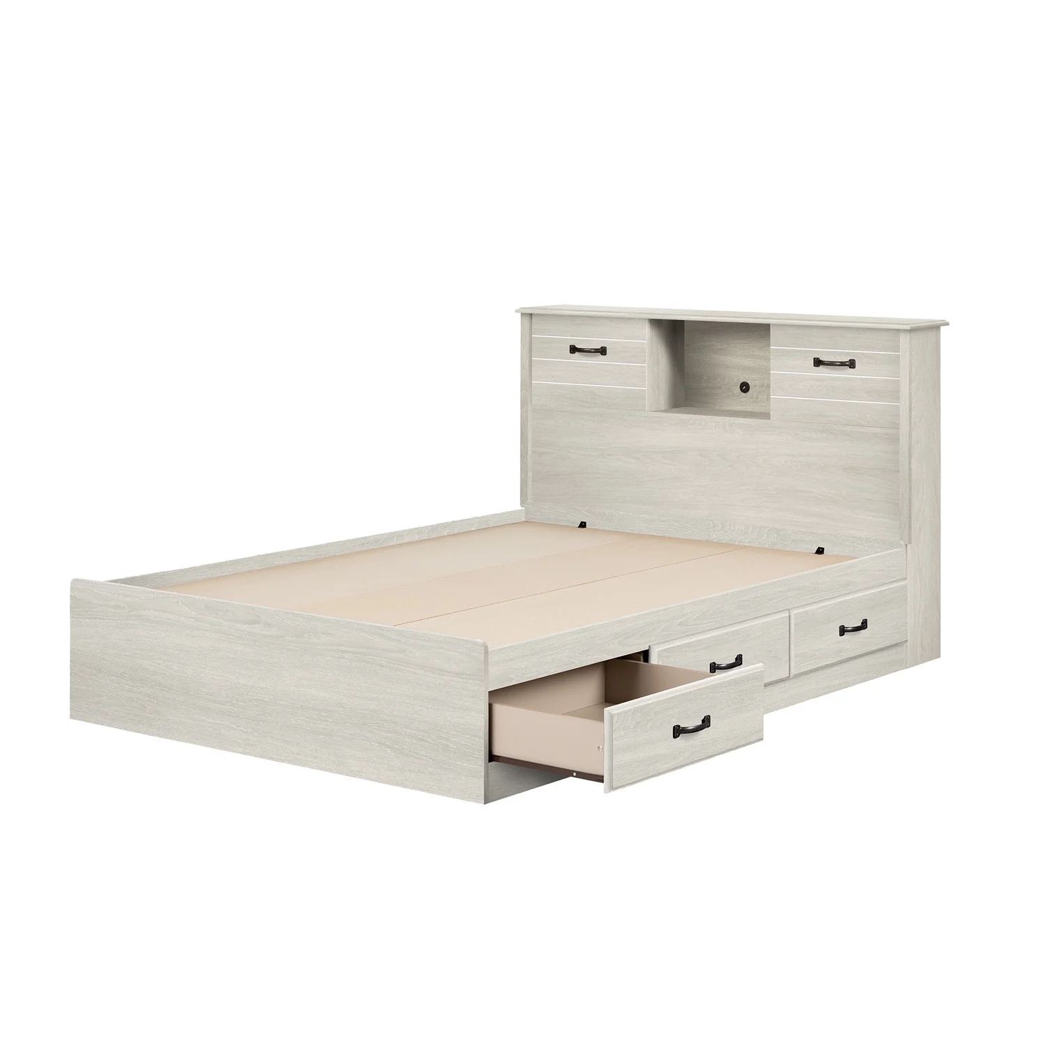 Maykoosh Eclectic Exclusivity Storage Bed And Bookcase Headboard Set Winter Oak