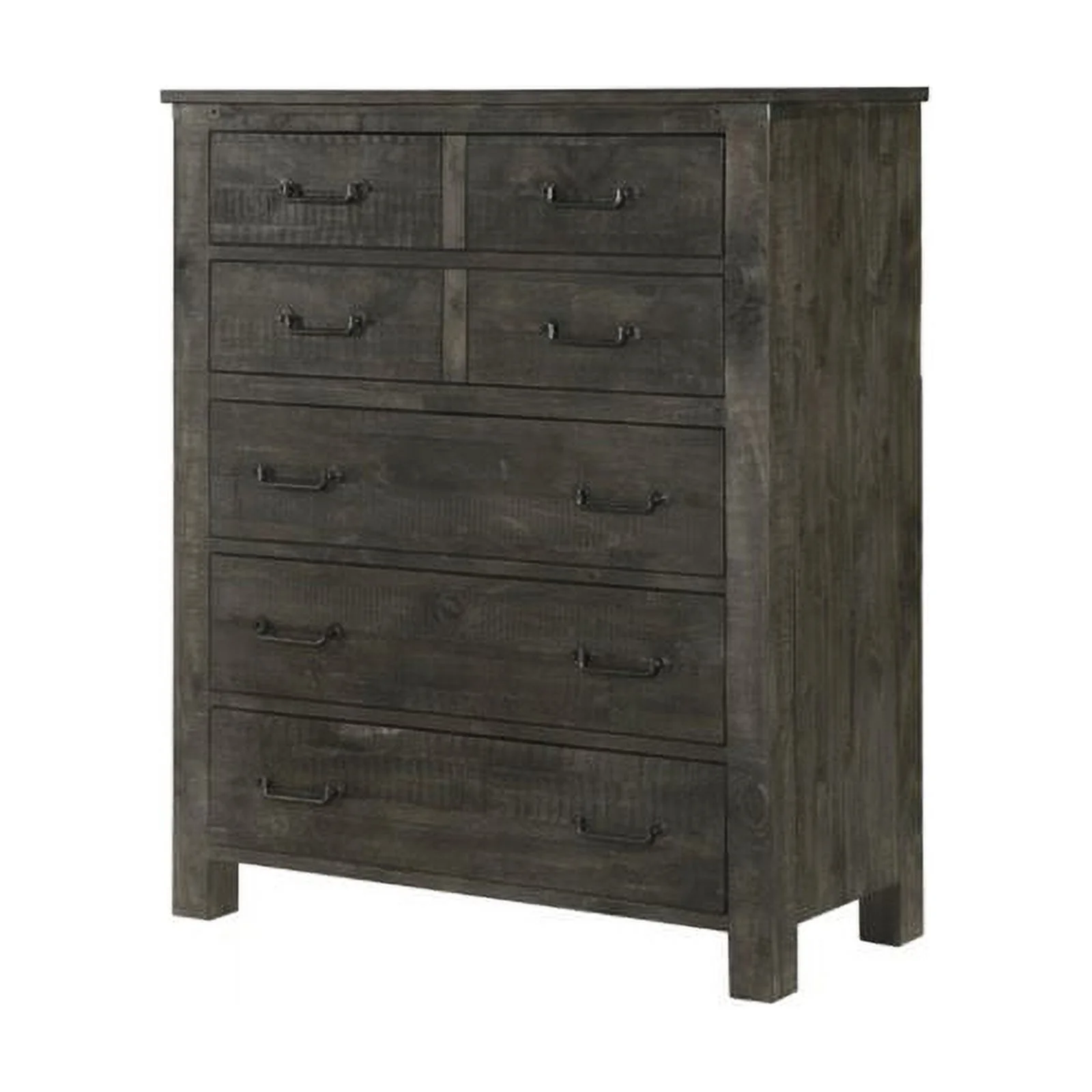 Bowery Hill Modern styled Wood 5 Drawer Chest in Gray Finish