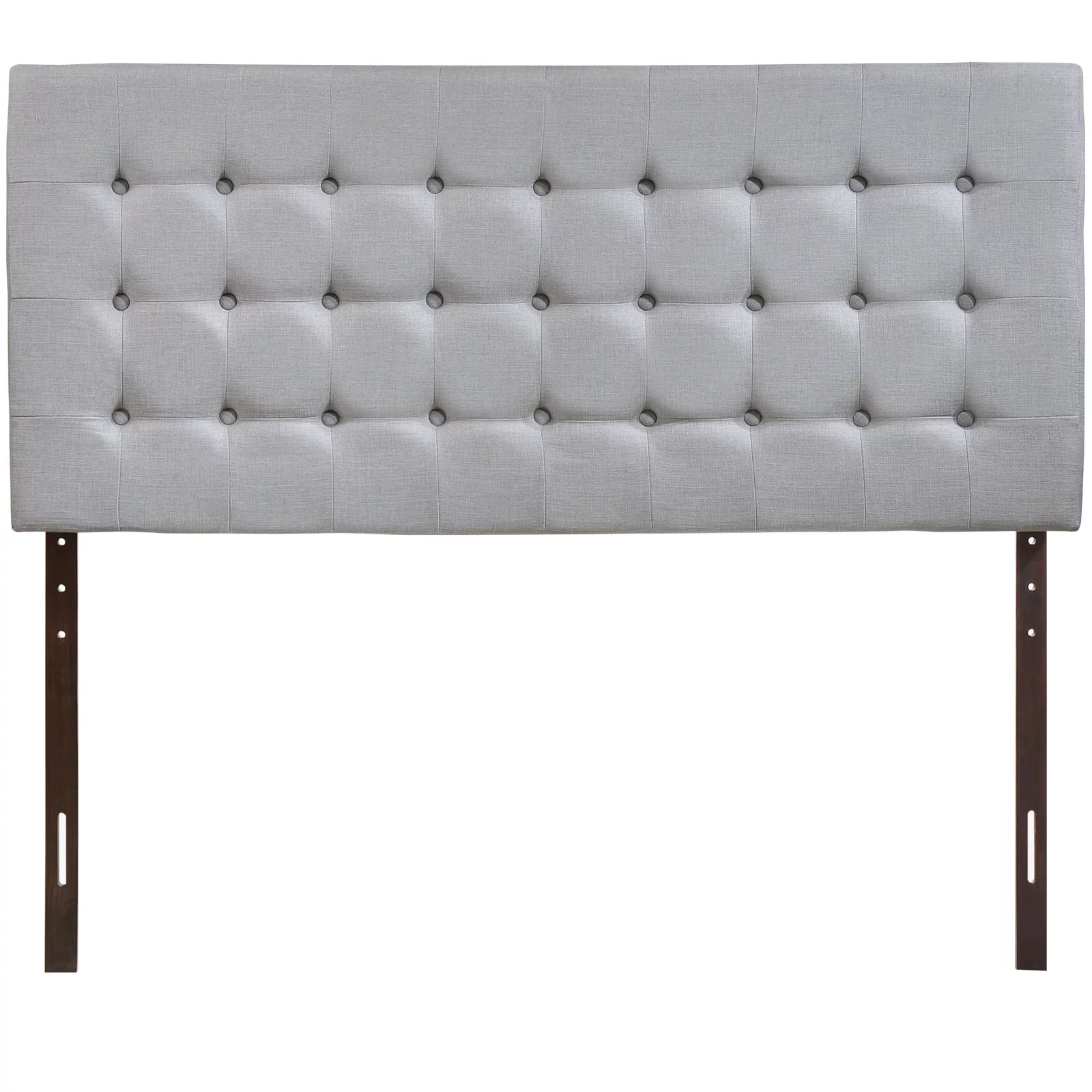 Modern Contemporary Queen Size Headboard, Grey Fabric, 4900