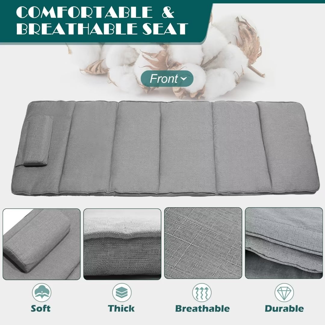 Docred 3 in 1 Camping Cots for Adults, Adjustable 6-Position Sleeping Cots with Pillow,Folding Guest Bed Sun Lounging Chairs