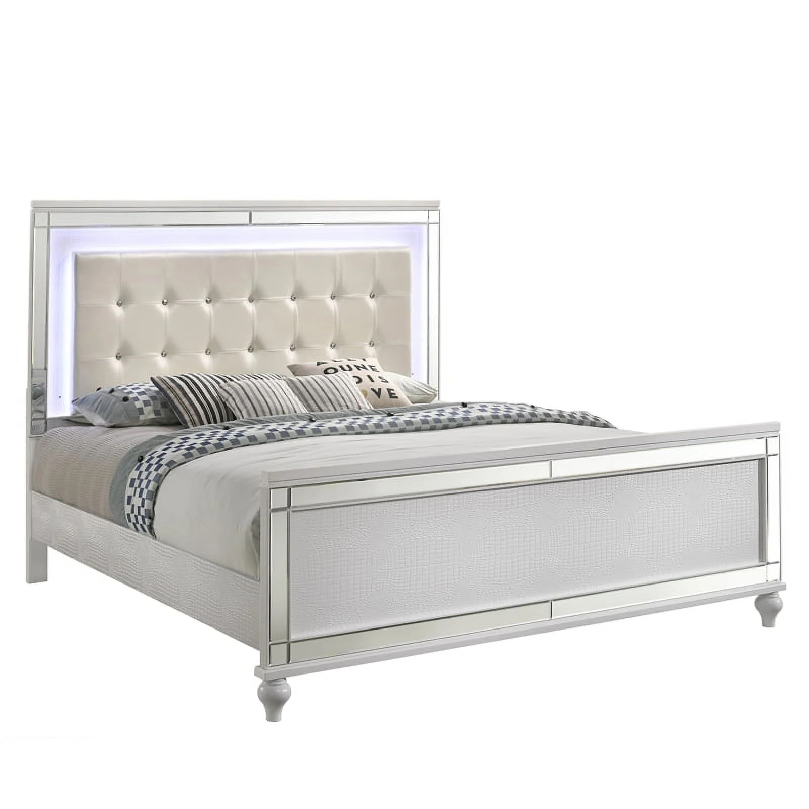 New Classic Furniture Valentine 6-Piece Solid Wood King Bedroom Set in White