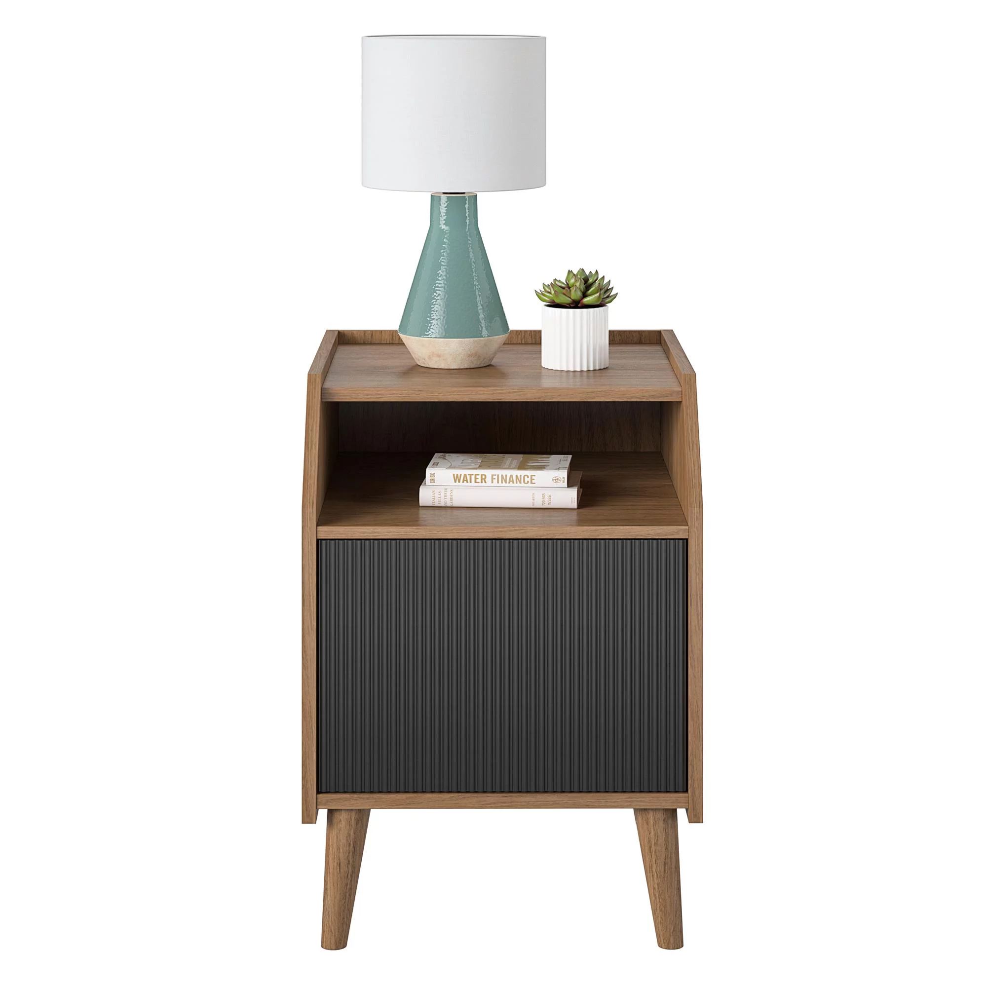 Novogratz Magnolia End Table, Walnut/Black