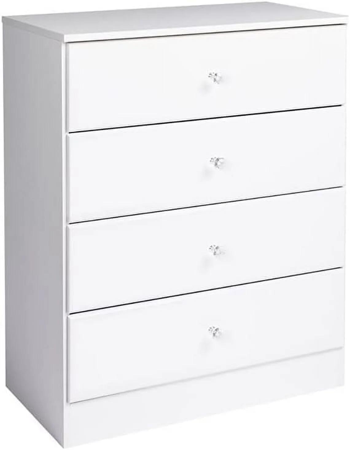 Tall Contemporary 4 Drawer Chest For Bedroom In White