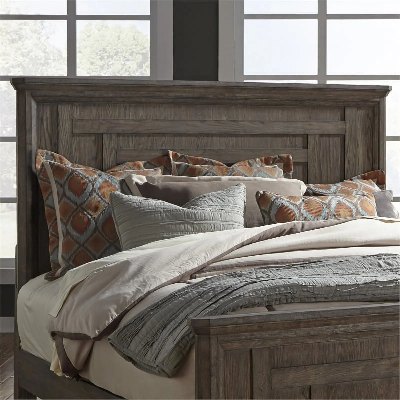 Artisan Prairie Dark Brown King Panel Headboard