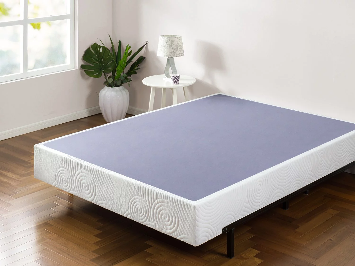 ZINUS Metal Box Spring with Wood Slats /9 Inch Mattress Foundation / Sturdy Steel Structure / Easy Assembly, King 9 Inch Smart Box Spring