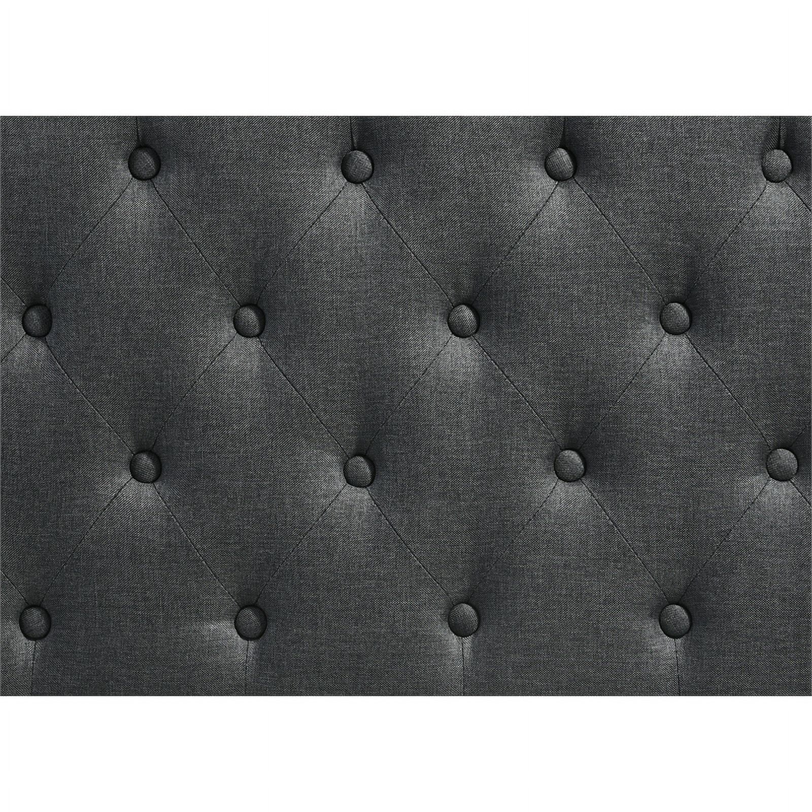 Furniture of America Trisha Dark Gray Queen Button Tufted Fabric Upholstered Bed