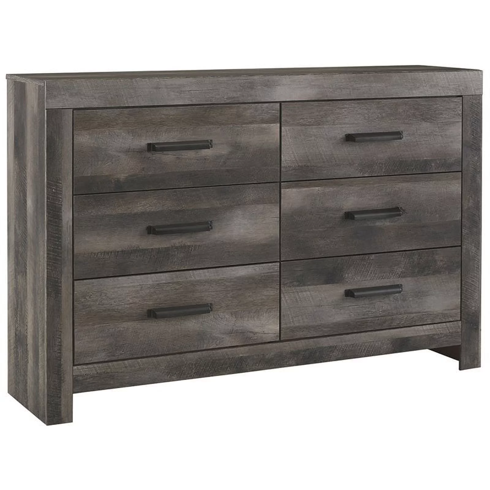 Bowery Hill 6 Drawer Double Dresser in Gray