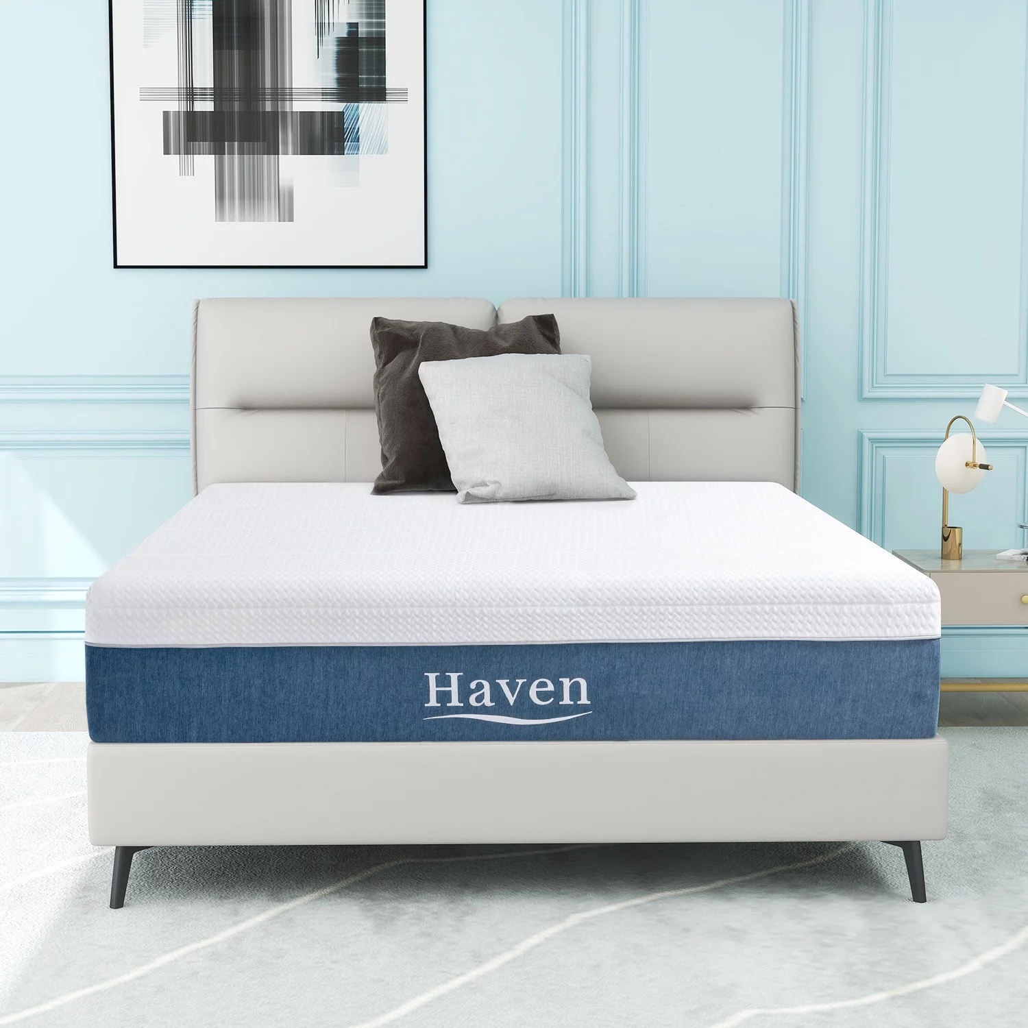 12 inches Queen Size Haven Memory Foam Mattress, Bed in a Box Medium Firm,Made in USA