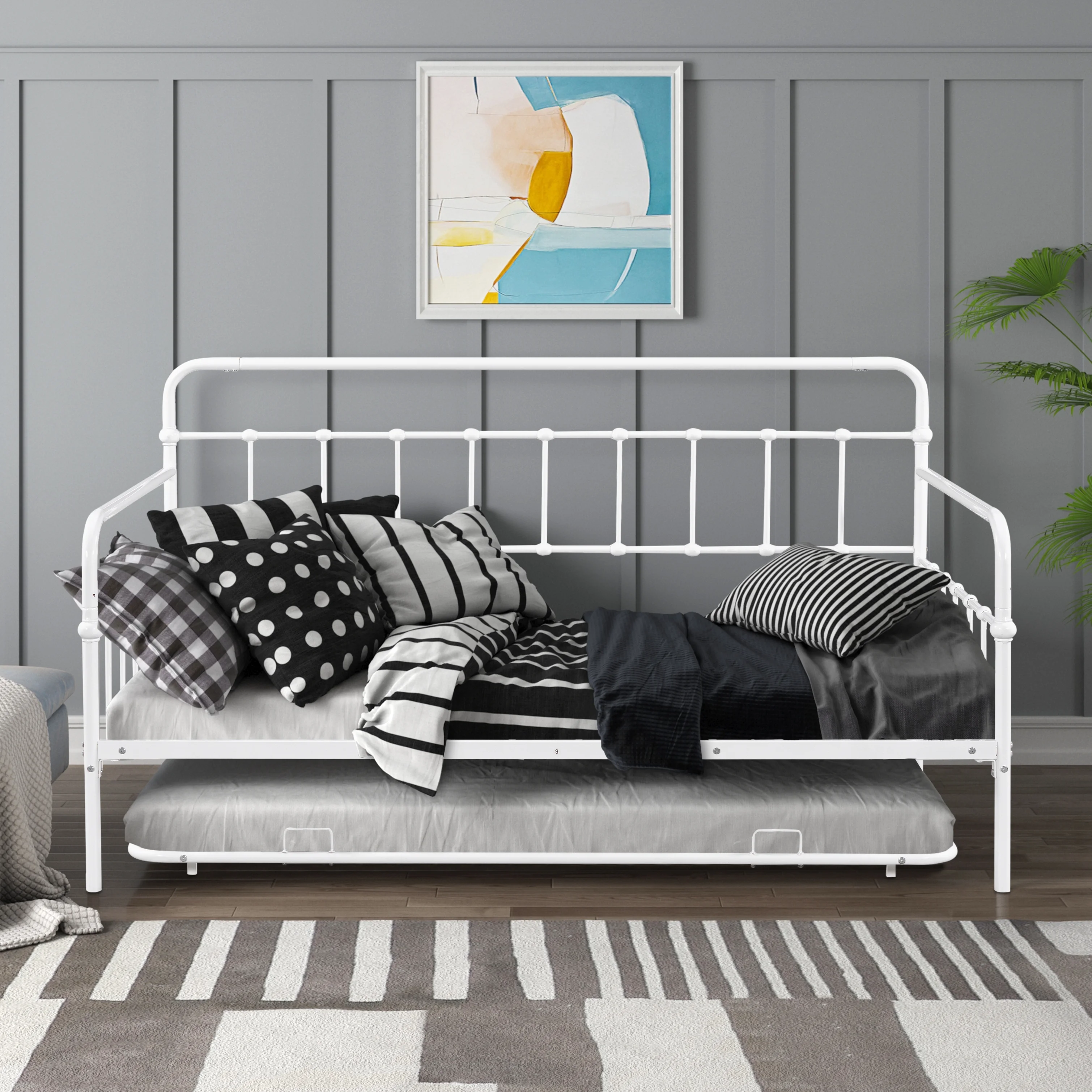 CoSoTower Metal Frame Daybed with Trundle